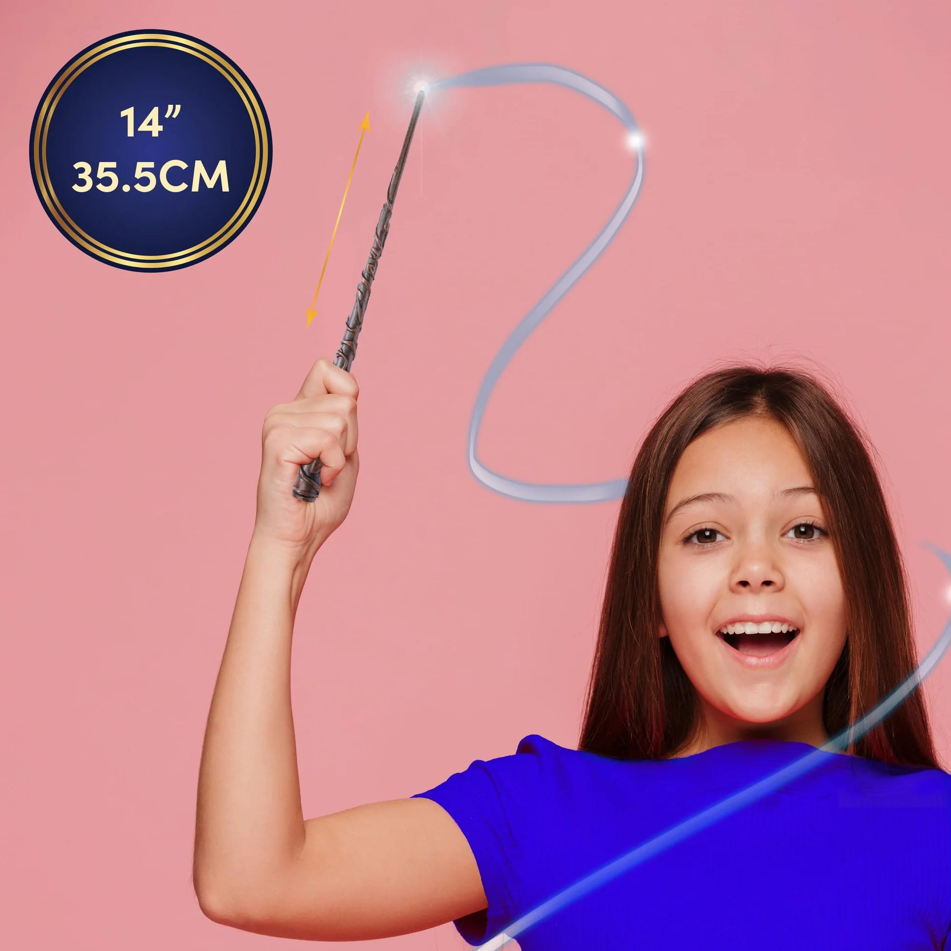 WOW! STUFF Hermiona Granger Deluxe ładowalna różdżka do malowania światłem z wielokolorową końcówką LED