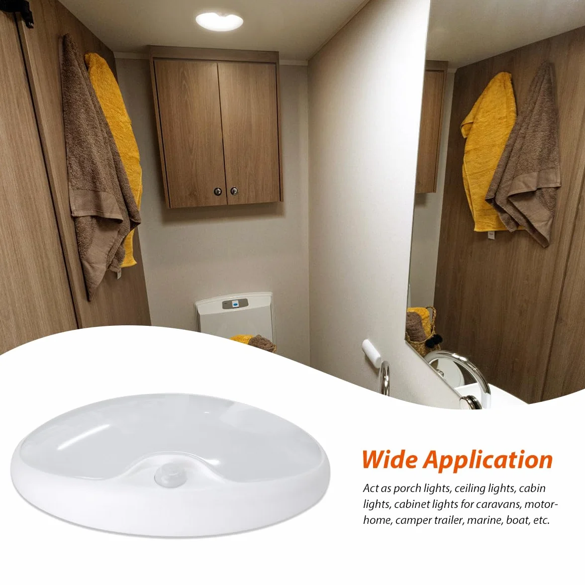 Dream Lighting Światło LED 12 V z czujnikiem dla kampera, łodzi, IP44, oświetlenie wewnętrzne 3500 K