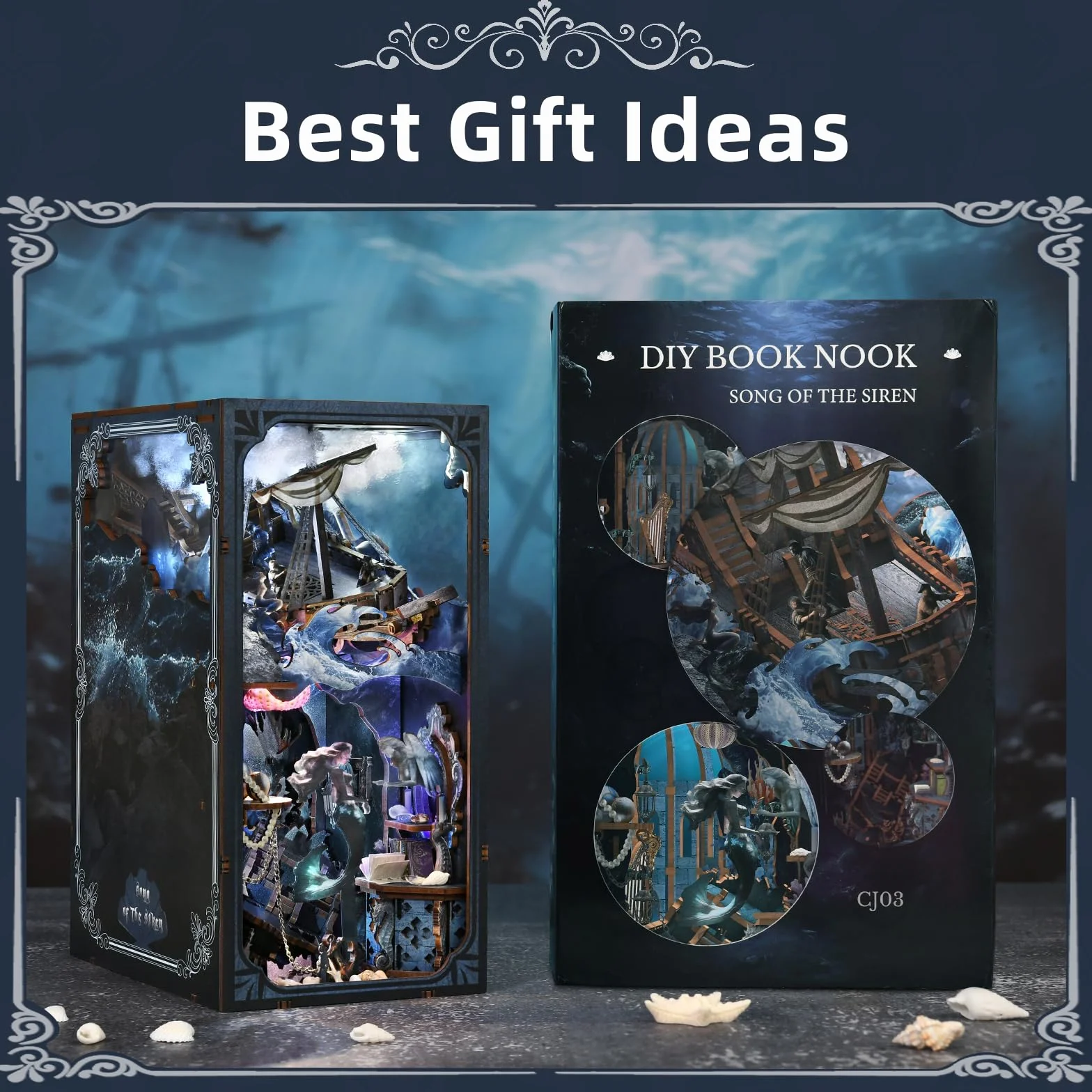 MiniCity Book Nook zestaw budowlany, 3D miniaturowy dom lalek boks do budowy zestaw z oświetleniem LED
