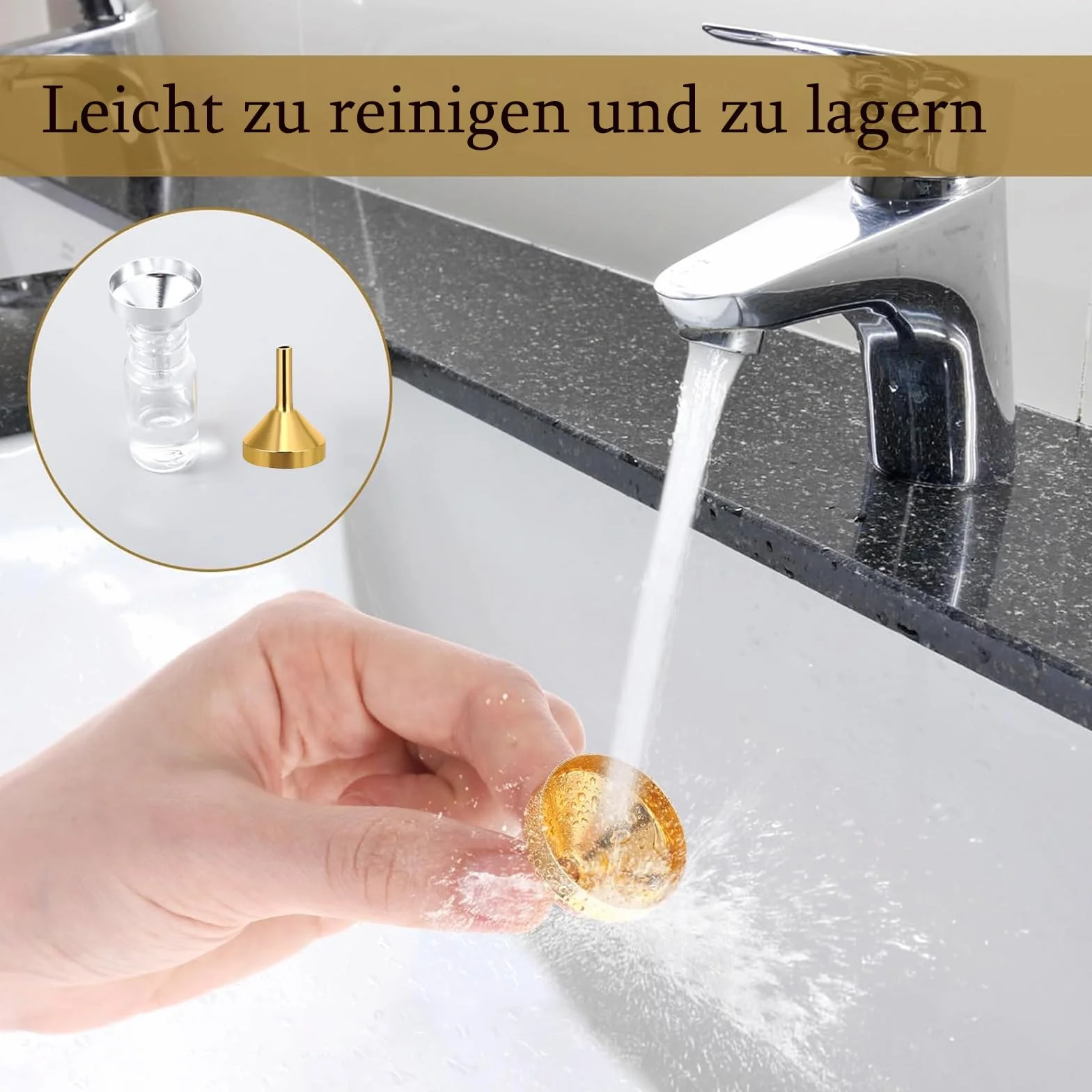 Zestaw 7 mini lejków metalowych do perfum, olejków eterycznych