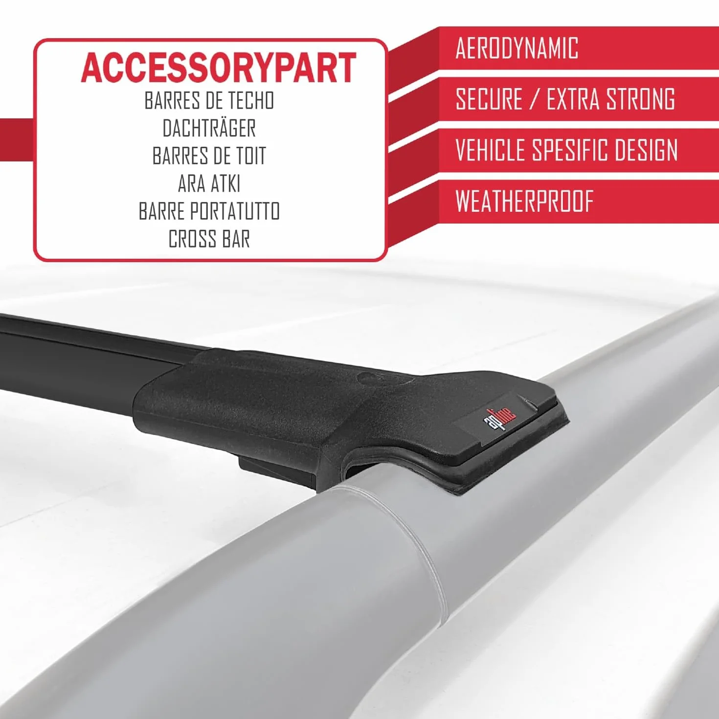 Aluminiowe poprzeczki dachowe czarne do GMC Acadia 2024-2026 2 szt.