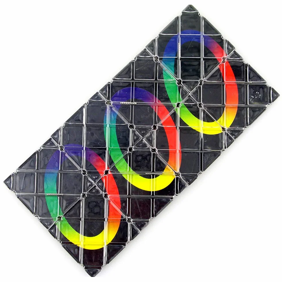 8 paneli, 3 pierścienie, Magic Folding Puzzle Cubes Twisty Cubo Magico Professional Cube Classic Toys (czarne A)