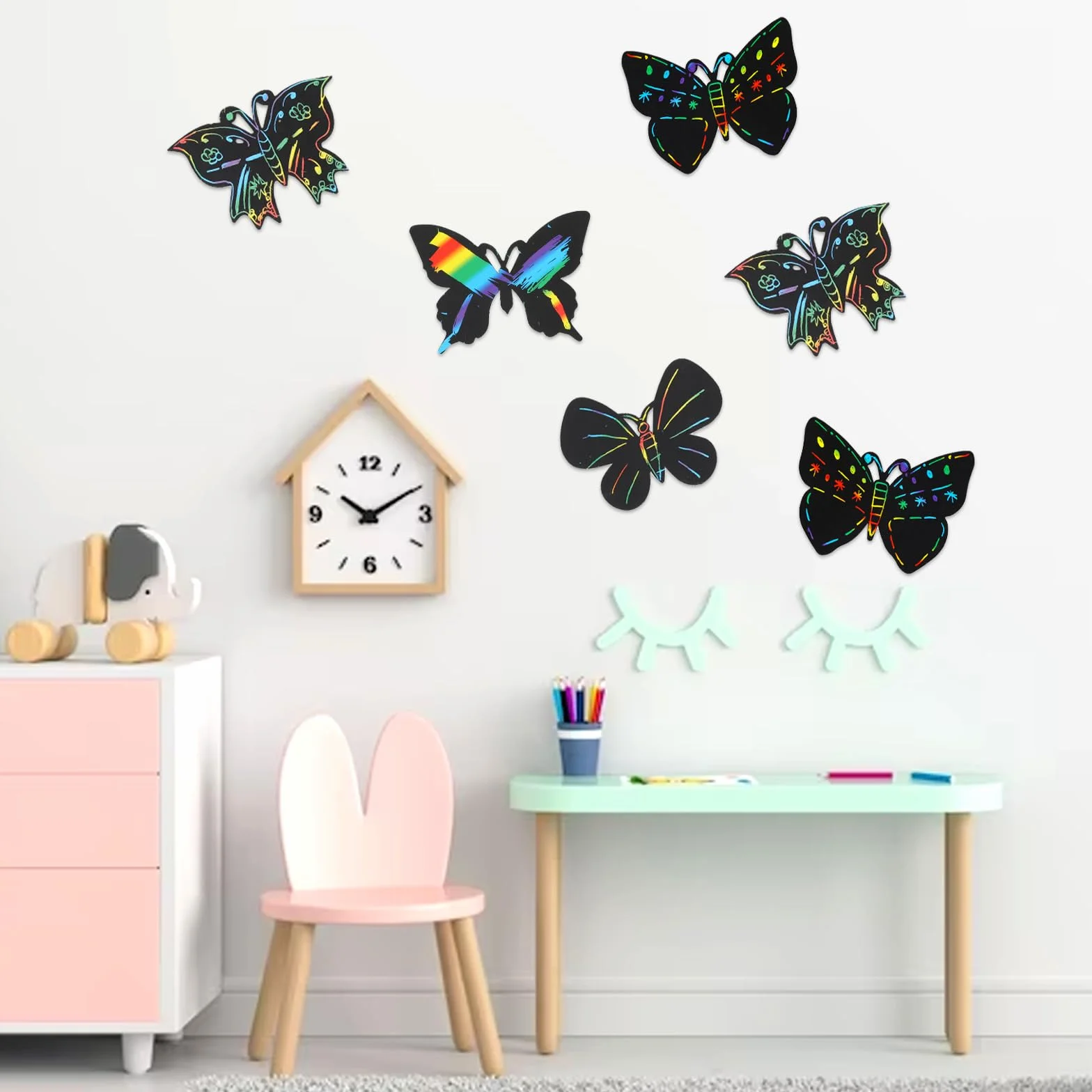 36 sztuk obrazków do zdrapywania motyli, papier do zdrapywania, zestaw do majsterkowania, do zdrapywania, dekoracja na urodziny, do majsterkowania, na imprezę, upominek