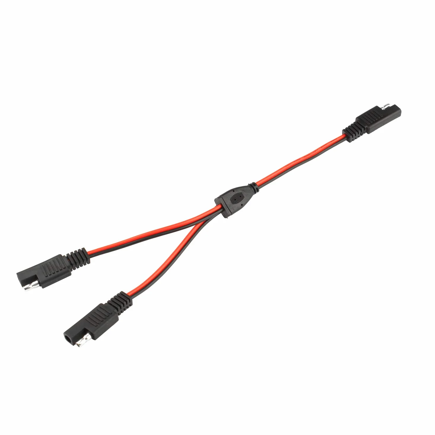 SAE DC Power Automotive Connector kabel rozdzielacz Y 1 do 2 SAE przedłużacz wiązka kabli 18 AWG 30 cm