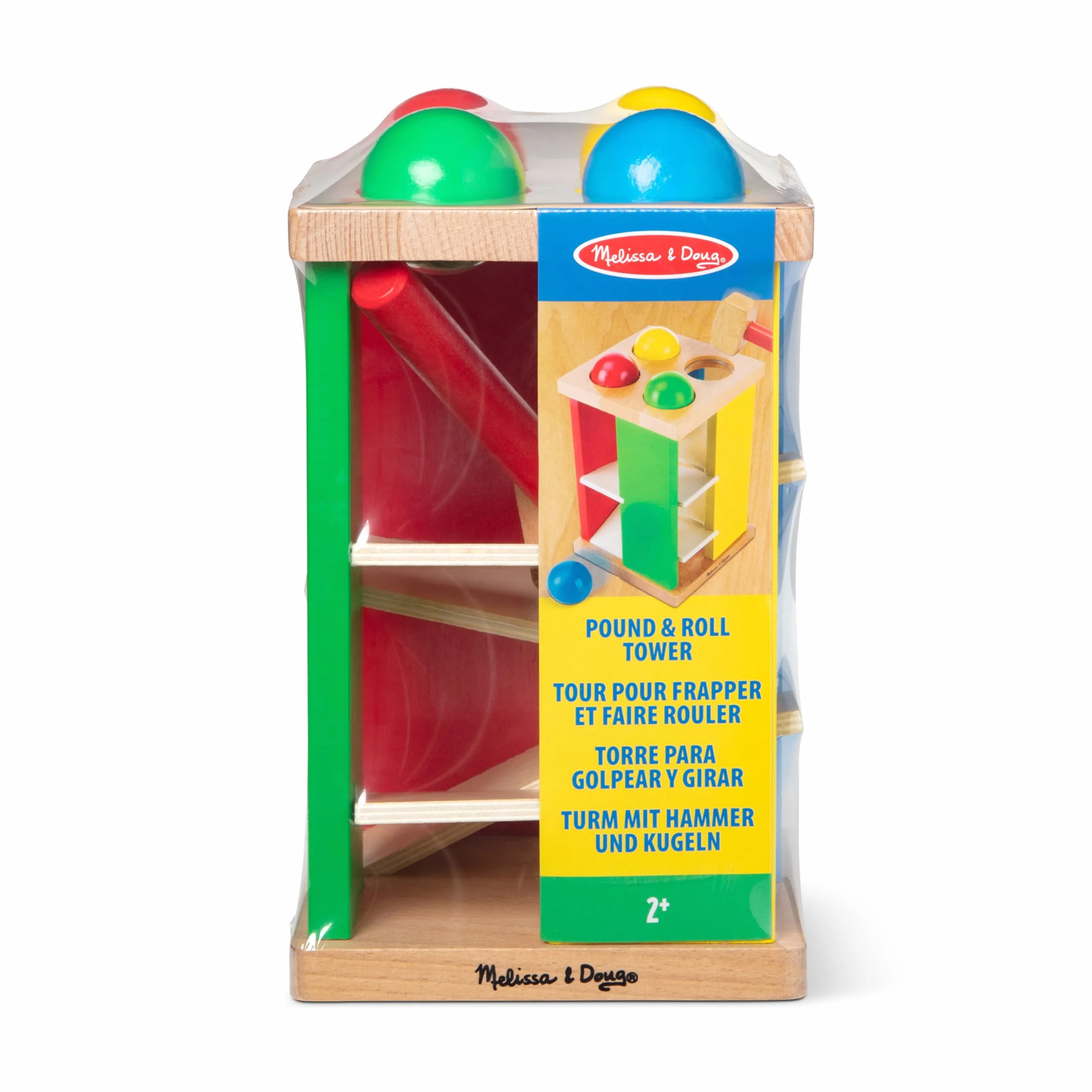 Melissa & Doug – wieża do wbijania i toczenia | zabawka rozwojowa | motoryka | rozwiązywanie problemów | 3+ | prezent dla chłopca lub dziewczynki