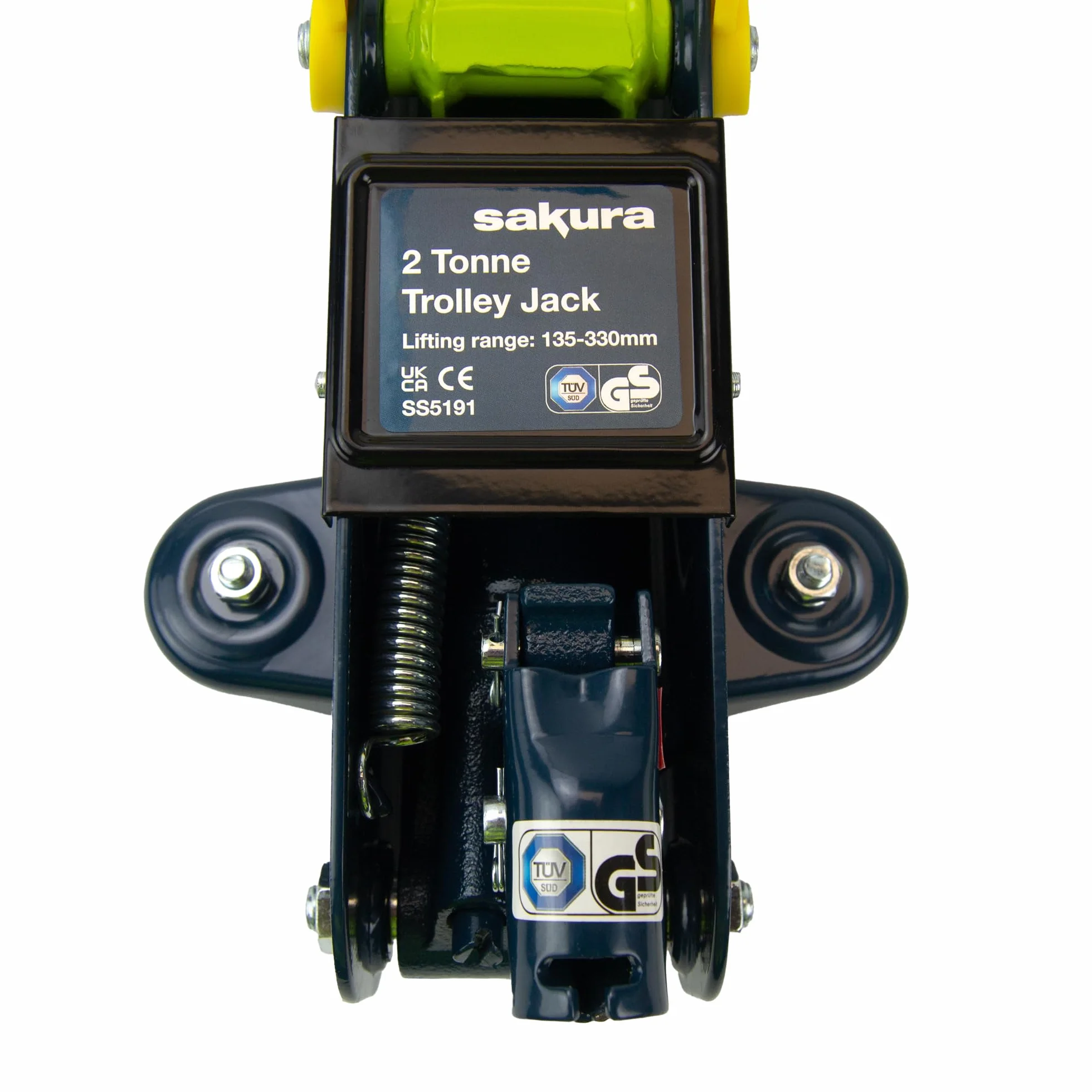 Sakura Podnośnik hydrauliczny do samochodów osobowych i innych pojazdów SS5191 – zasięg podnoszenia 135 x 335 mm – dopuszczony przez TUV/GS