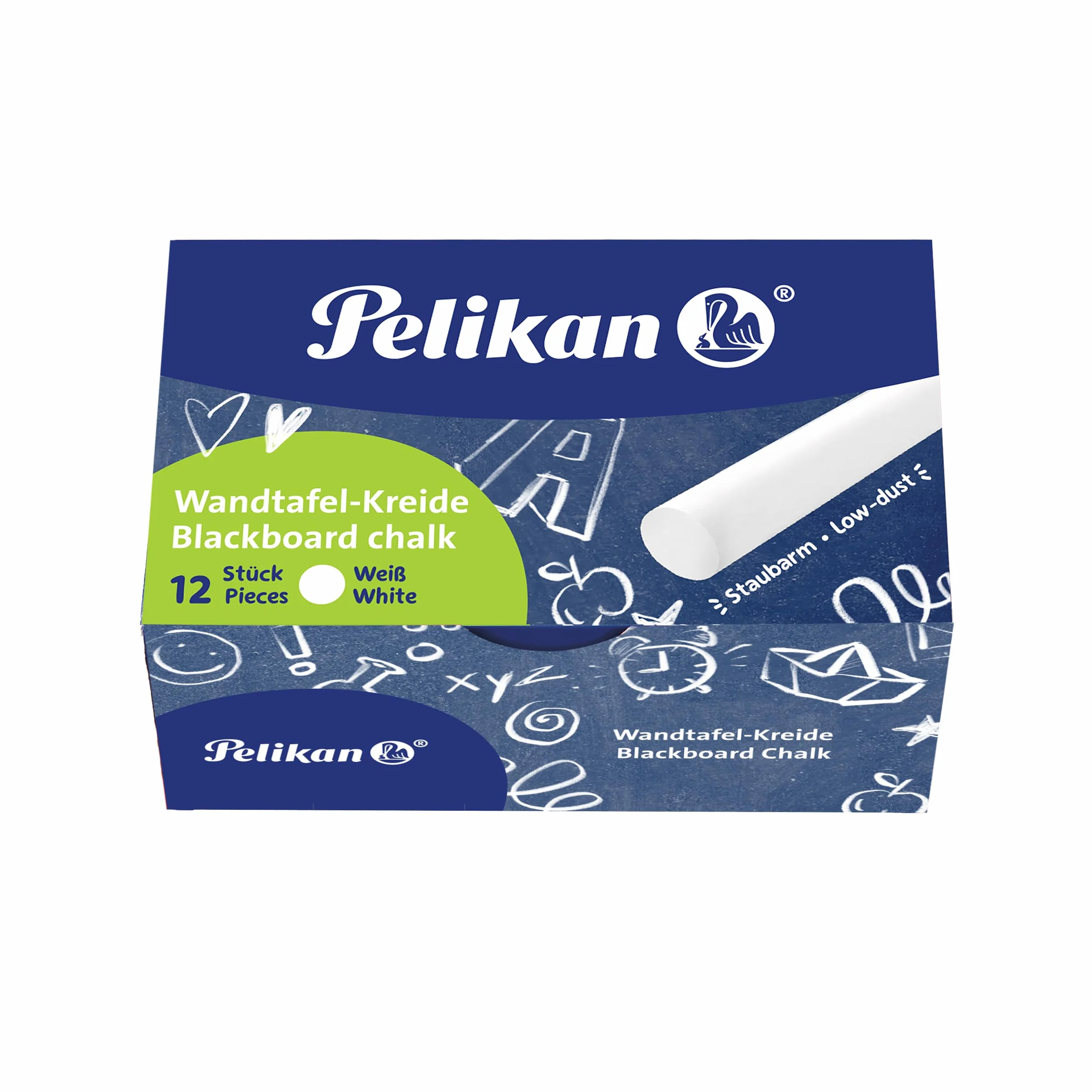 Pelikan 701359 Kreda Tablicowa, Zestaw 12 sztuk, Biały