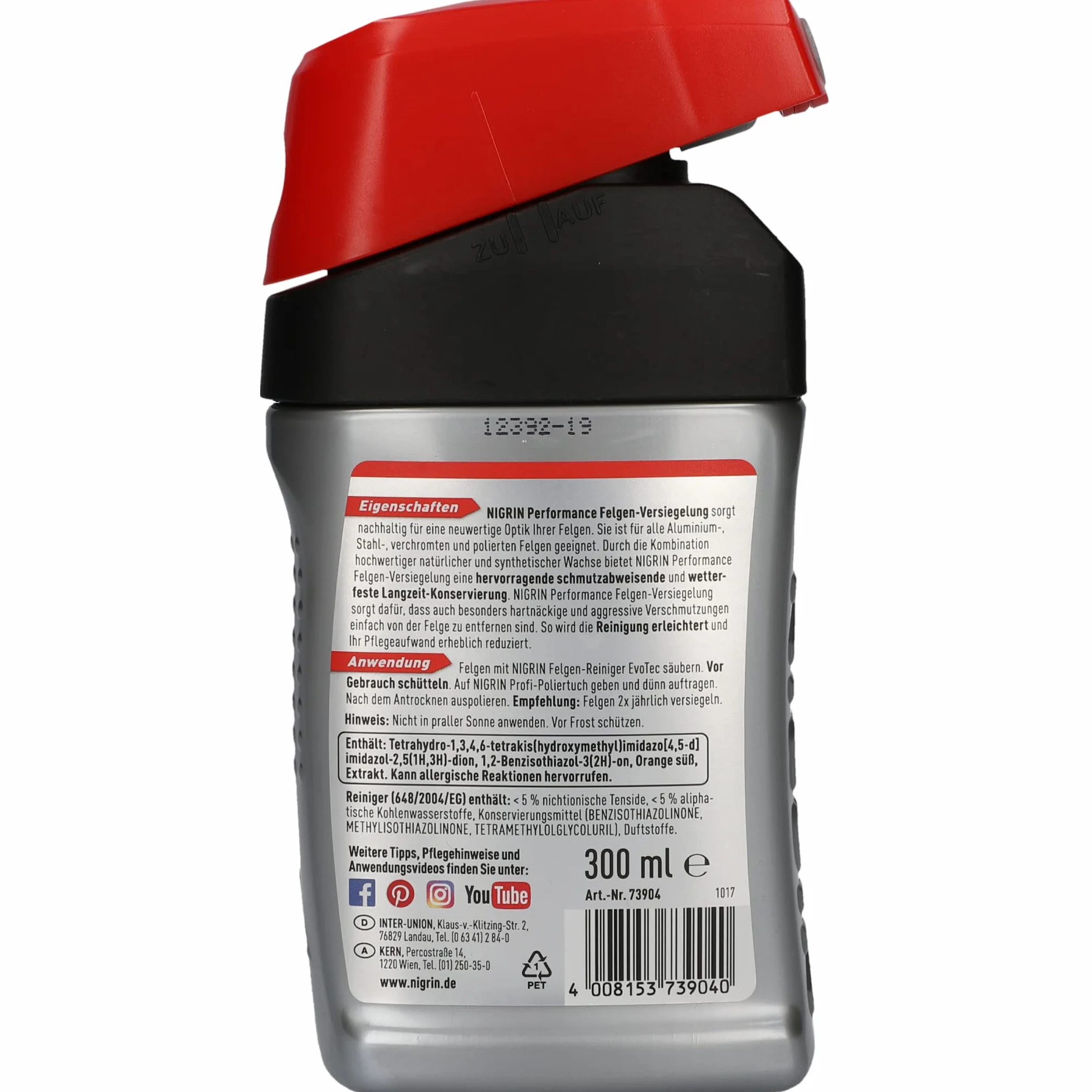 NIGRIN Performance uszczelnienie felg, do wszystkich felg aluminiowych, stalowych, chromowanych i polerowanych, 300 ml