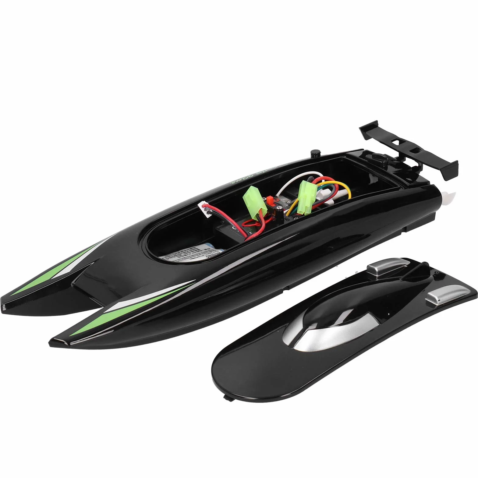 Zabawka ochronna 2,4 G RC Boat, 30 ładowalna łódź wyścigowa o dużej prędkości? Podwójny silnik pilot zdalnego sterowania zabawki motorowe dla dorosłych i dzieci (czarny)