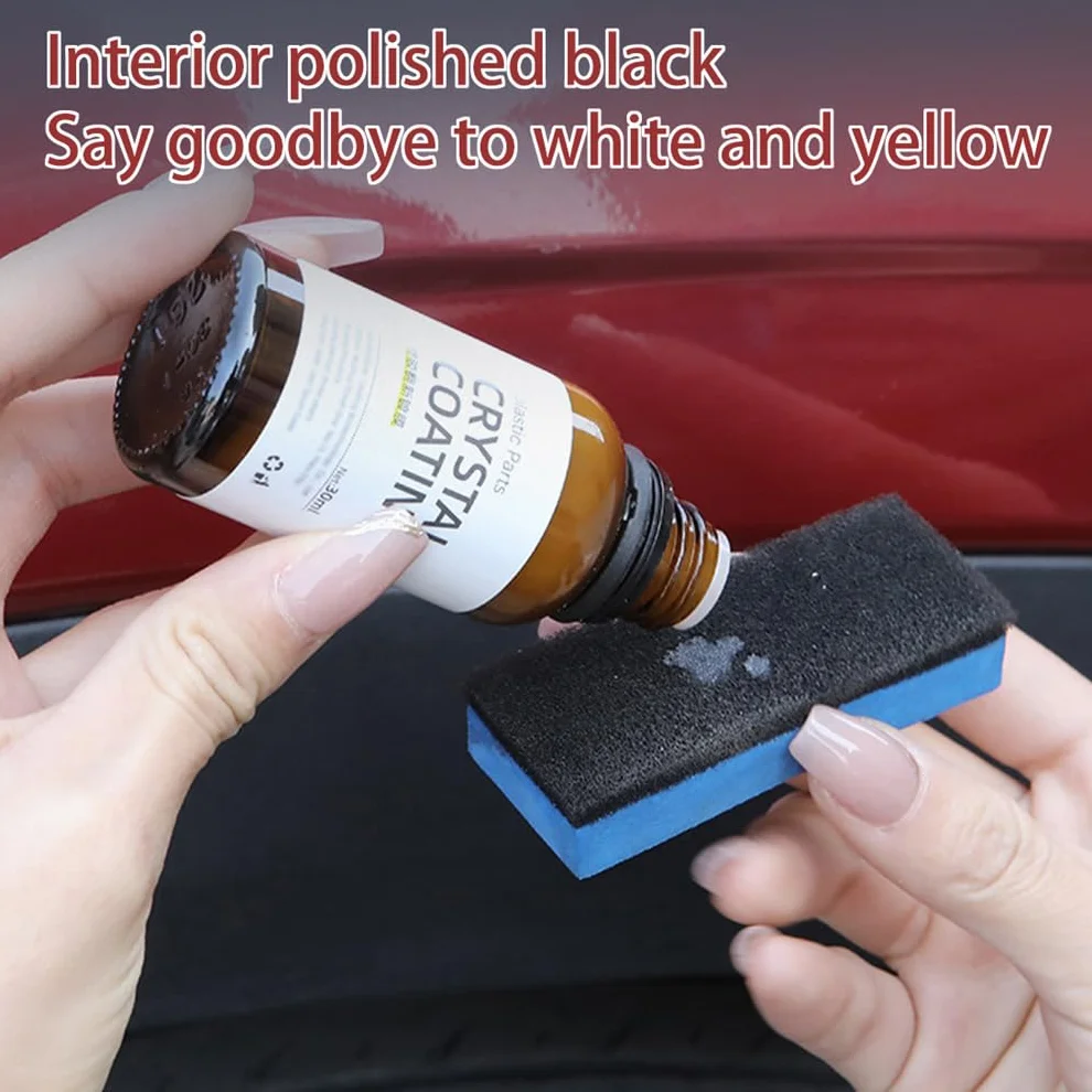 Plastic Parts Refurbish Agent, Crystal Coating for Car, With Sponge, Crystal Coating Plastic Restorer Interior and Exteriorm Refurbish Agent, Deep Maintenance Of Your Car (3)