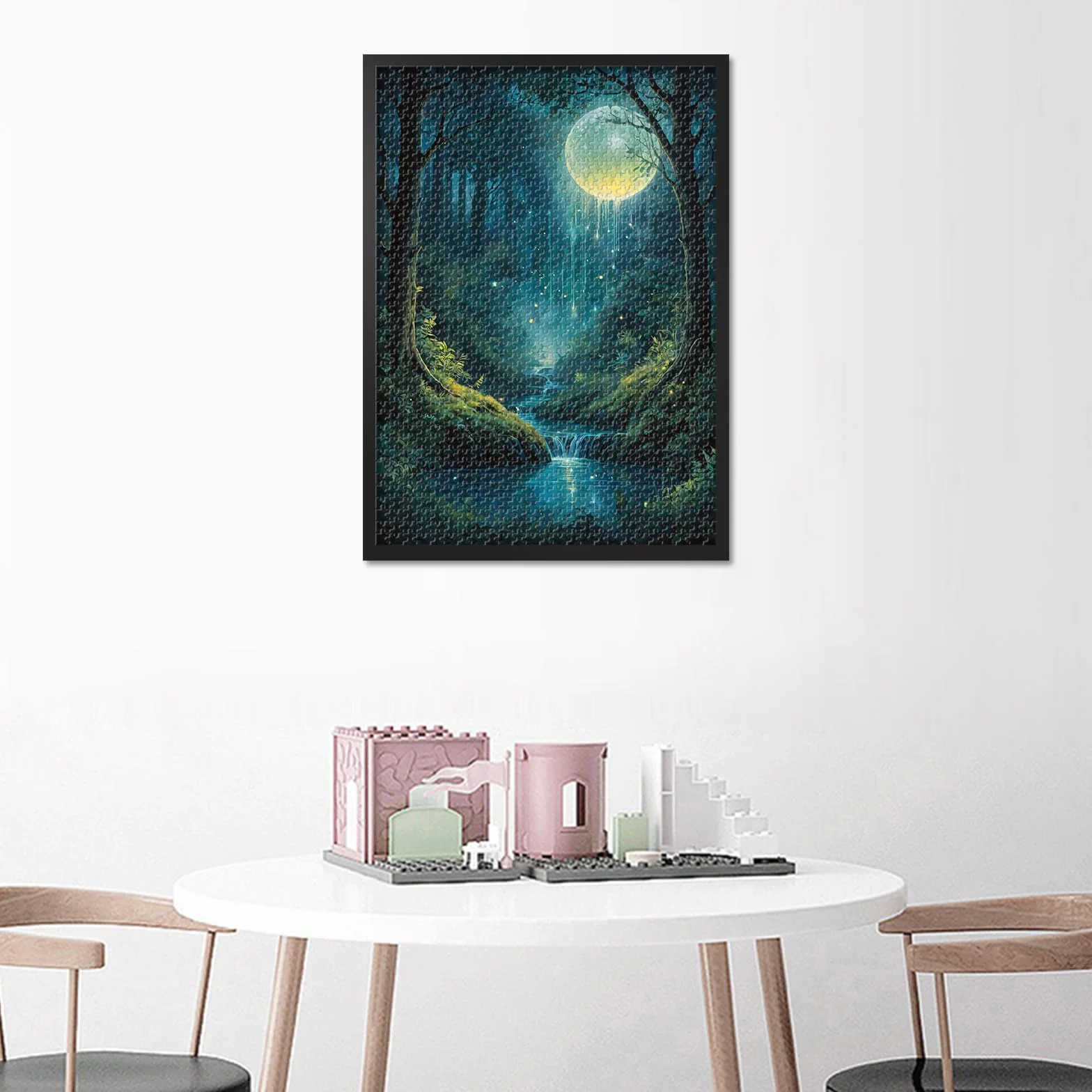 Puzzle z motywem księżyca, 1000 elementów dla dorosłych – Fantasy Forest Puzzle (70 x 50 cm), wyrafinowane puzzle krajobrazowe dla dorosłych, gra rodzinna dla mężczyzn i kobiet (akcesoria do domu)