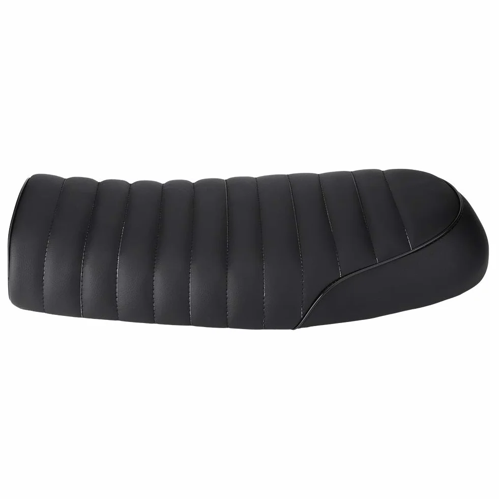Qiilu Siedzenie Motocyklowe, PU Skóra Vintage Cafe Racer Flat Seat Motocykl dla CG125 GN CG CB400SS