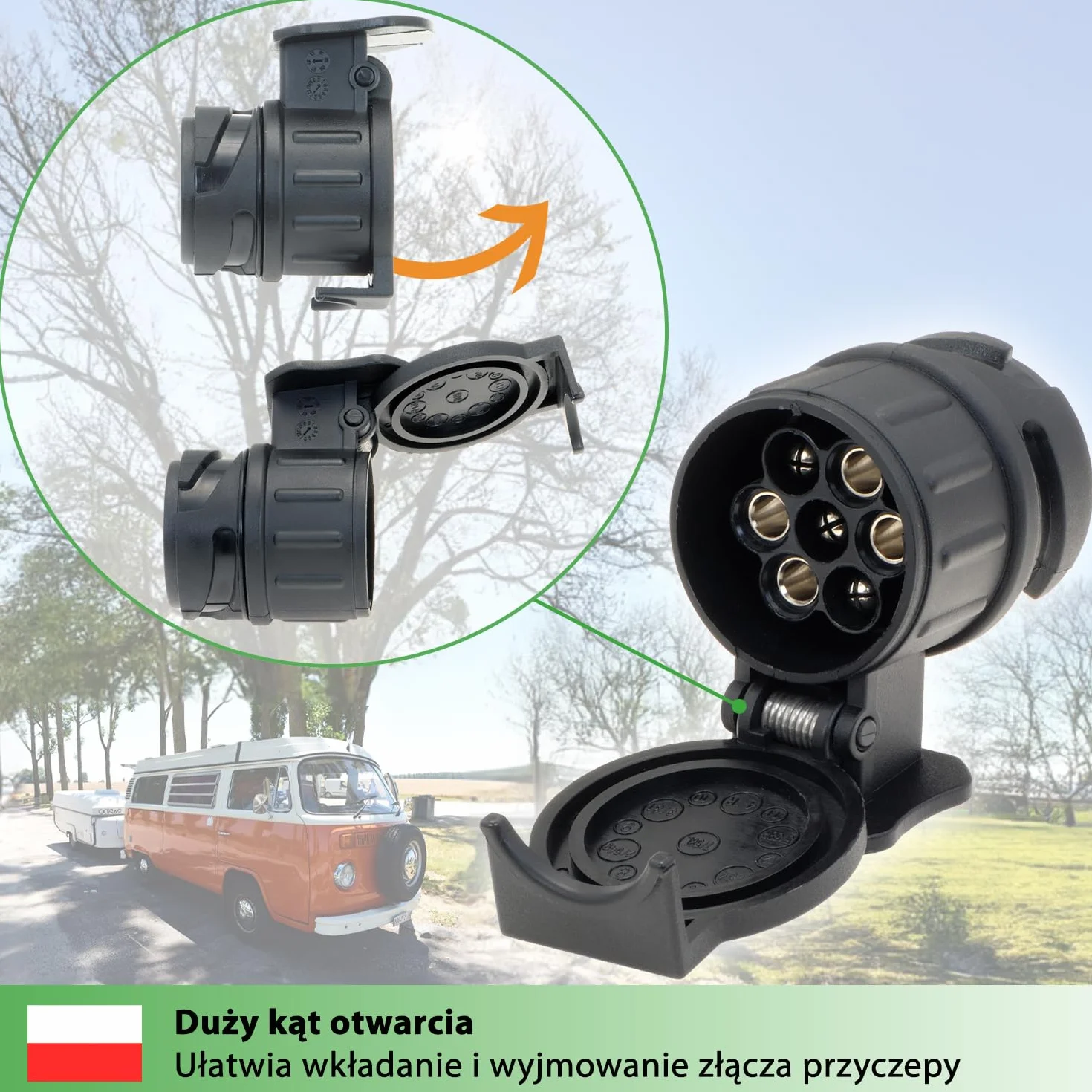 Fouraces Adapter do Przyczepy 13 do 7 Pin Czarny