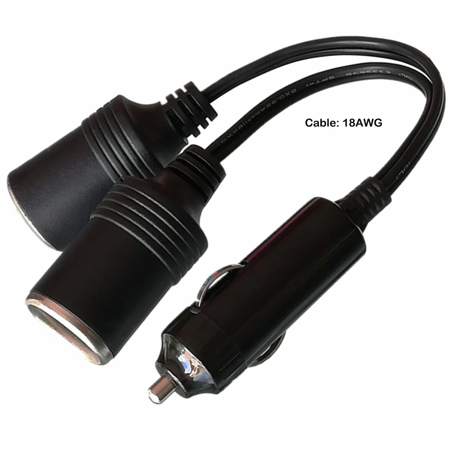 GTIWUNG Kabel przedłużający 1 do 2 zapalniczki samochodowej, gniazdo zapalniczki samochodowej męsko-żeńskiej, DC 12 V 24 V adapter rozgałęźnik 1 do 2 rozdzielacza z wtyczką męską z bezpiecznikiem