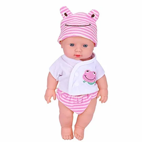 Semme Symulacja lalki dla niemowląt, 30 cm, winyl, wodoszczelny korpus realistyczny, miękki, prawdziwy outfit Miła zabawka dla noworodków (Pink)