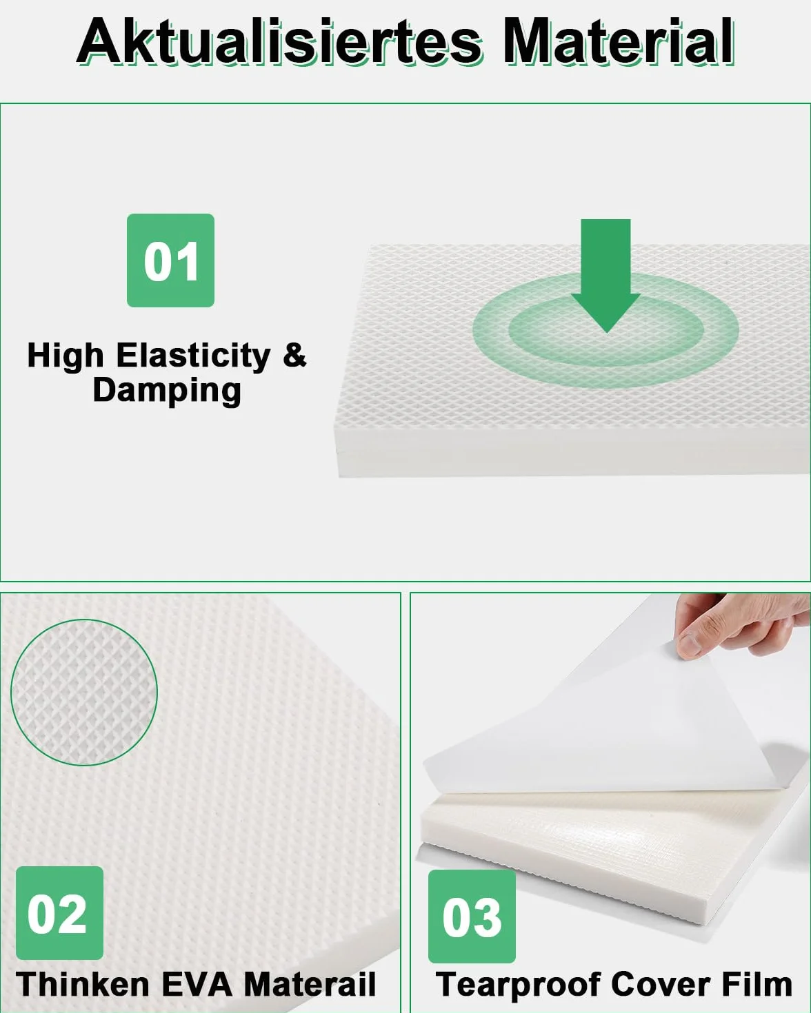 Ochrona ściany garażowej 4 sztuki 40x20x2 cm samoprzylepna biała