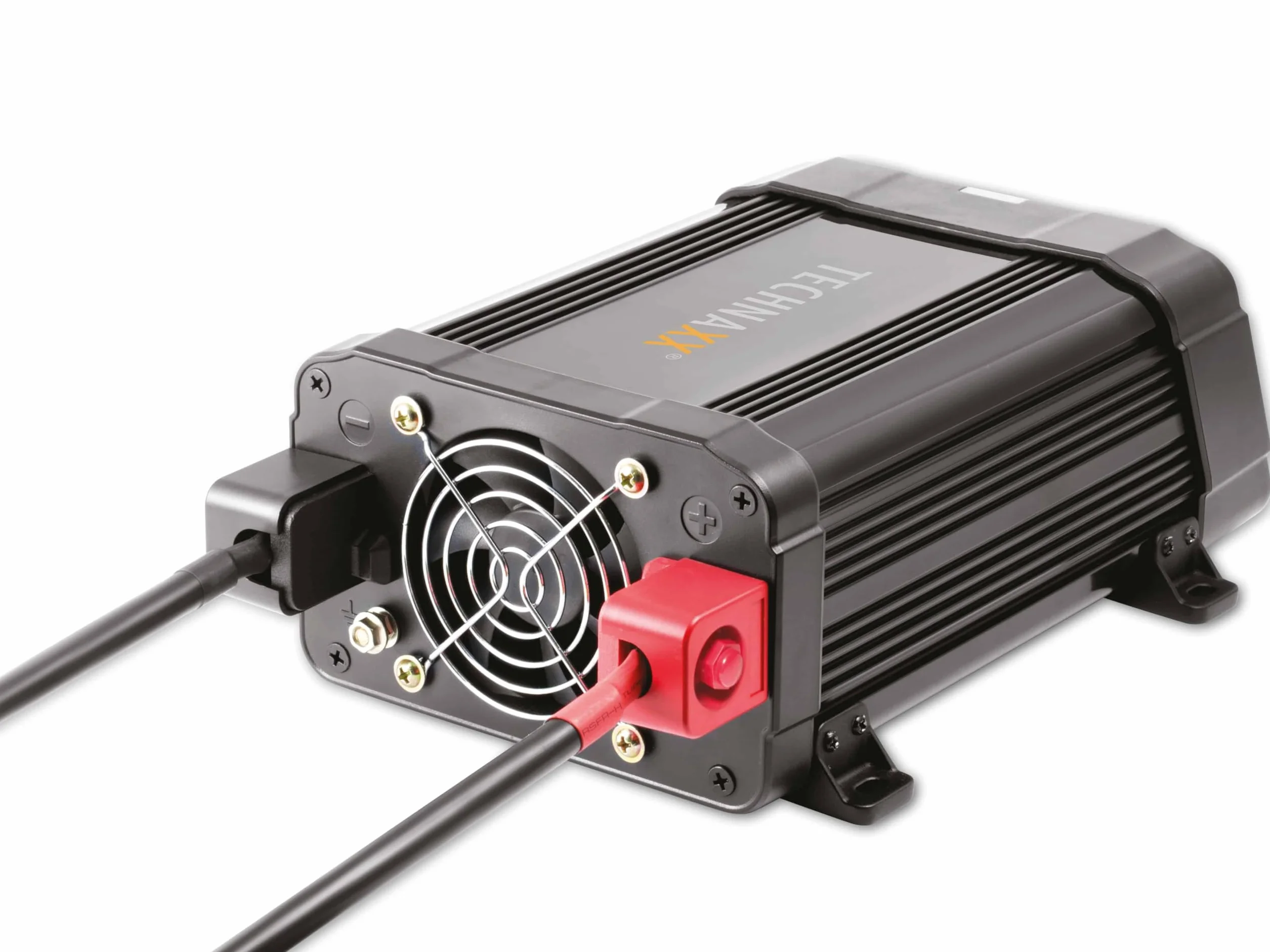 Technaxx Falownik samochodowy 12V 230V 1200W 2400W inwerter z 2 wtyczkami Schuko i 2x USB
