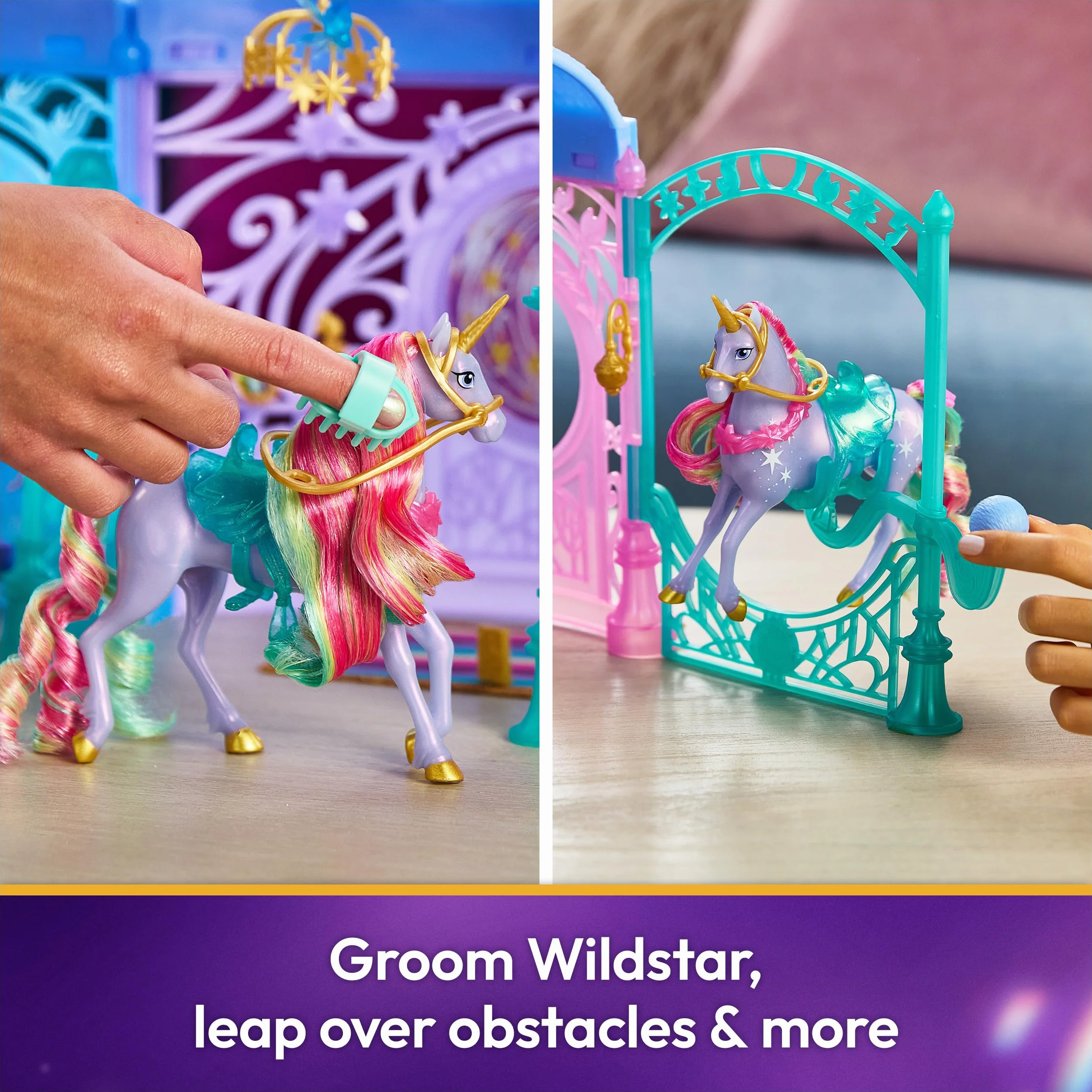 Unicorn Academy 6072449 Small Dolls Stable Playset, wielokolorowy