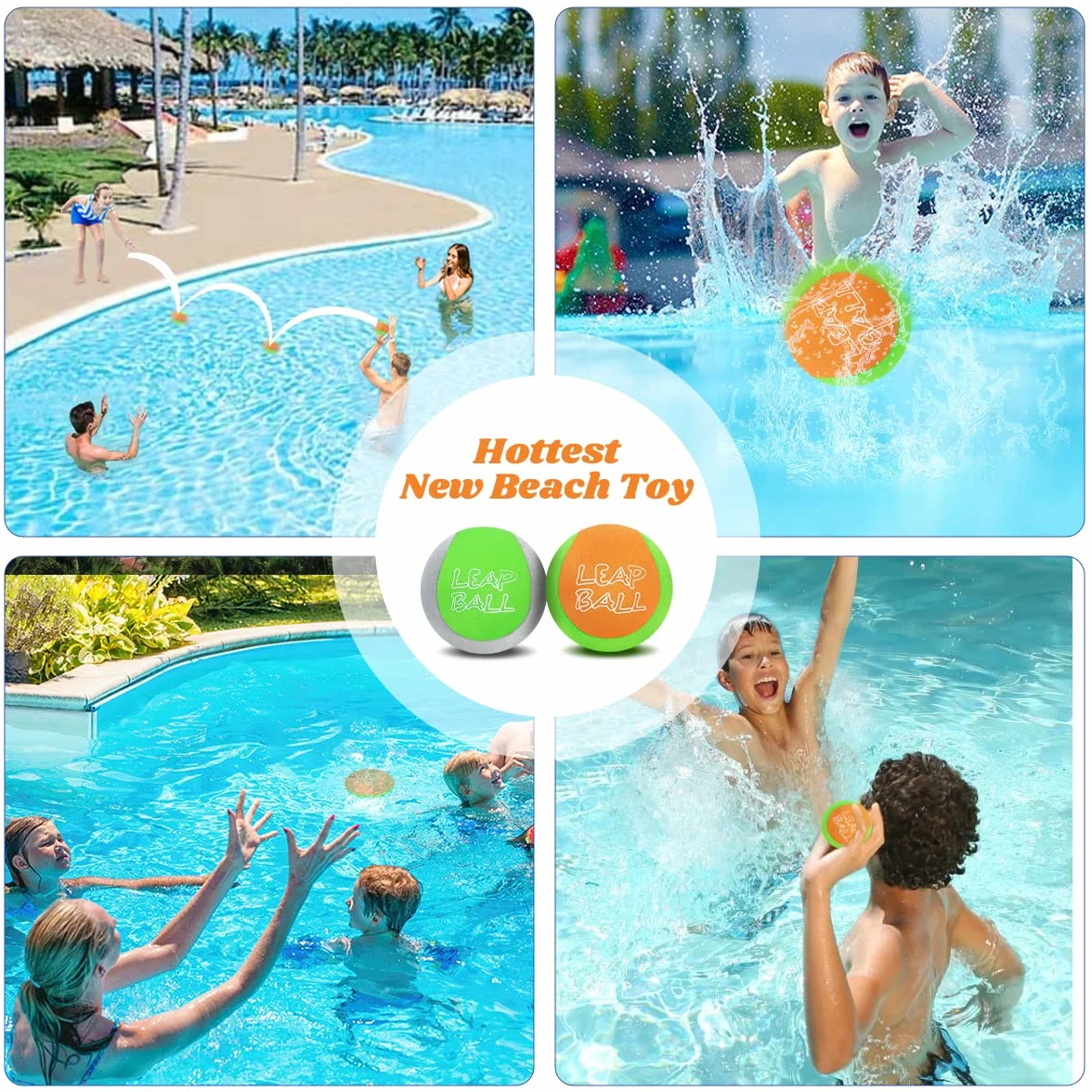 Ryaco Leap Water Bouncing Ball-4 Pack Bouncing Ball Zabawki plażowe dla wszystkich grup wiekowych ekstremalna zabawa w wodzie z przyjaciółmi i rodziną na plaży nad jeziorem