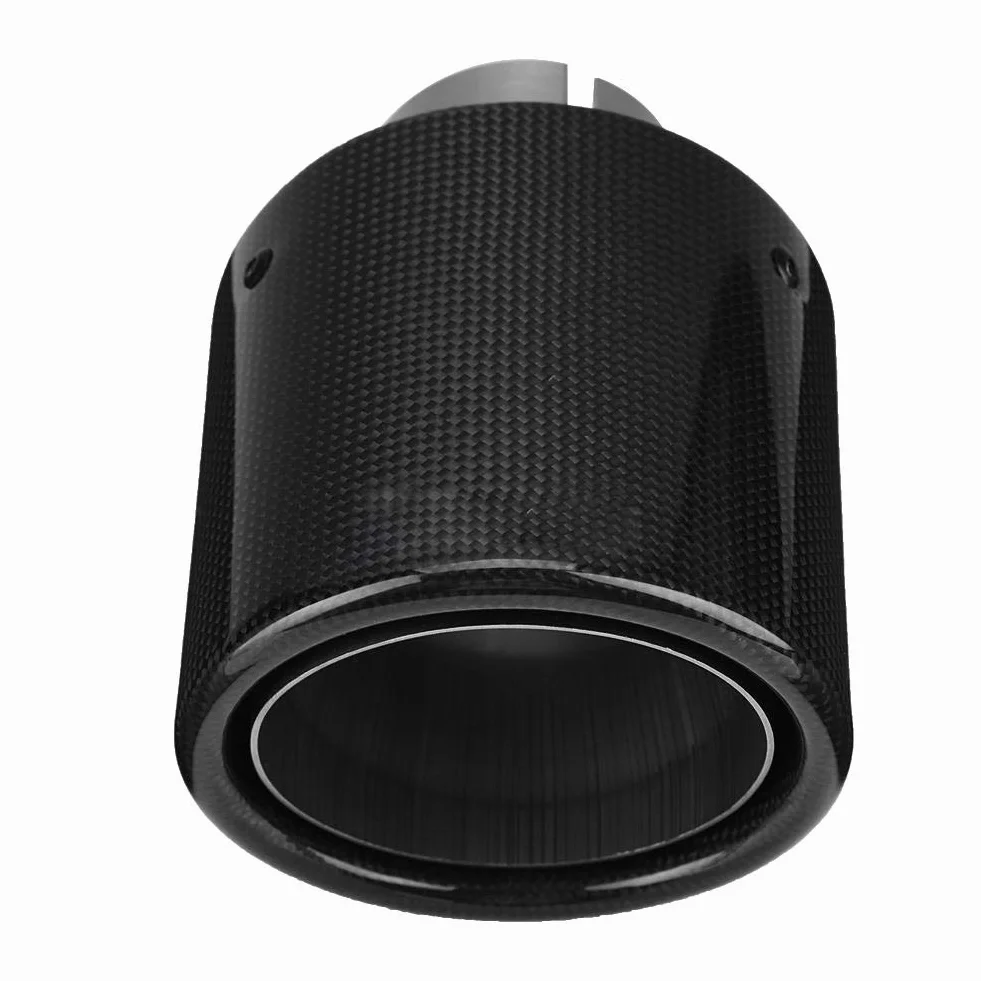 Qiilu Końcówka rury wydechowej uniwersalna 63-114 mm włókno węglowe