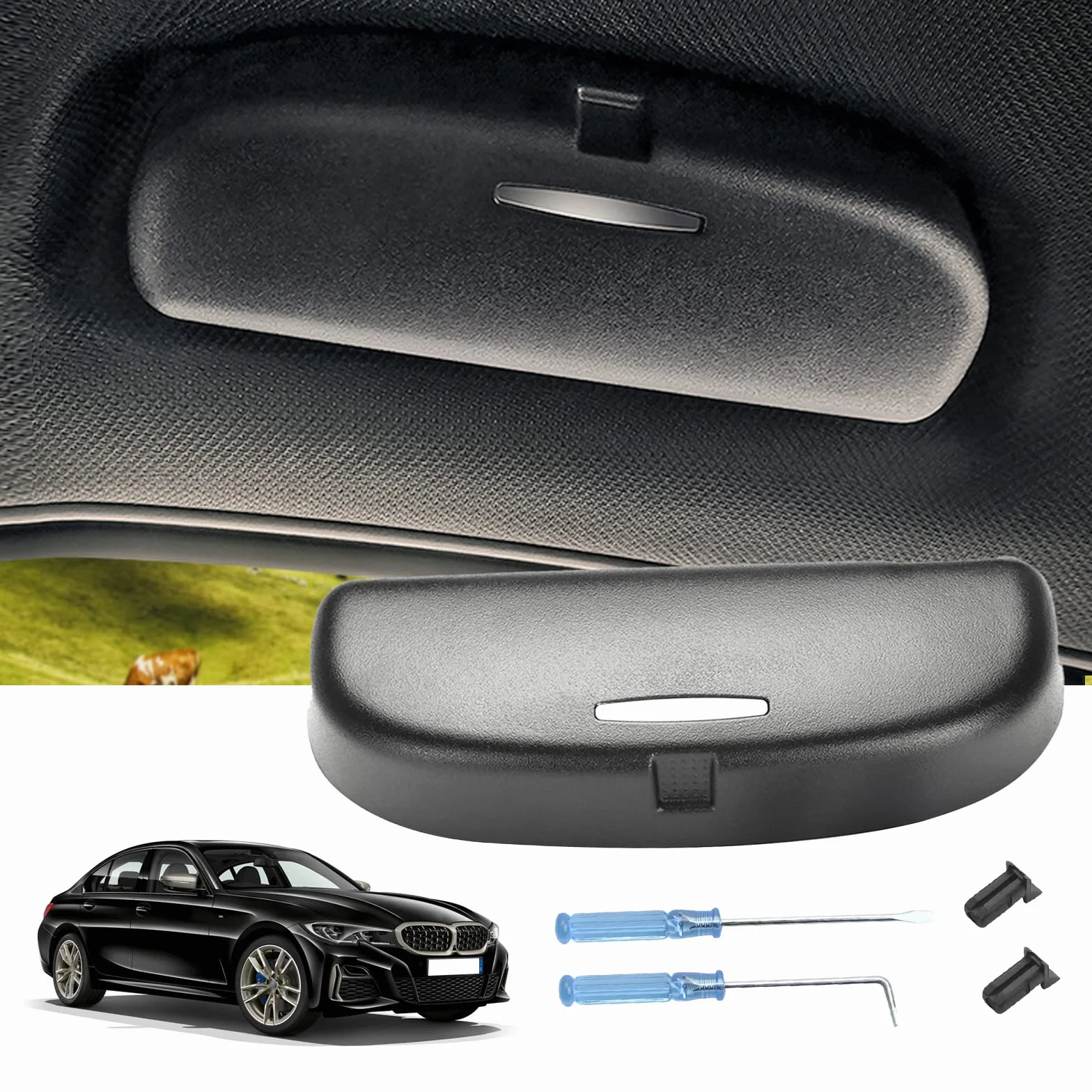 LUWU Uchwyt na okulary przeciwsłoneczne do BMW F30 F10 F12 F01 G20 G30 G32 G11 X1 X3 X5 X7