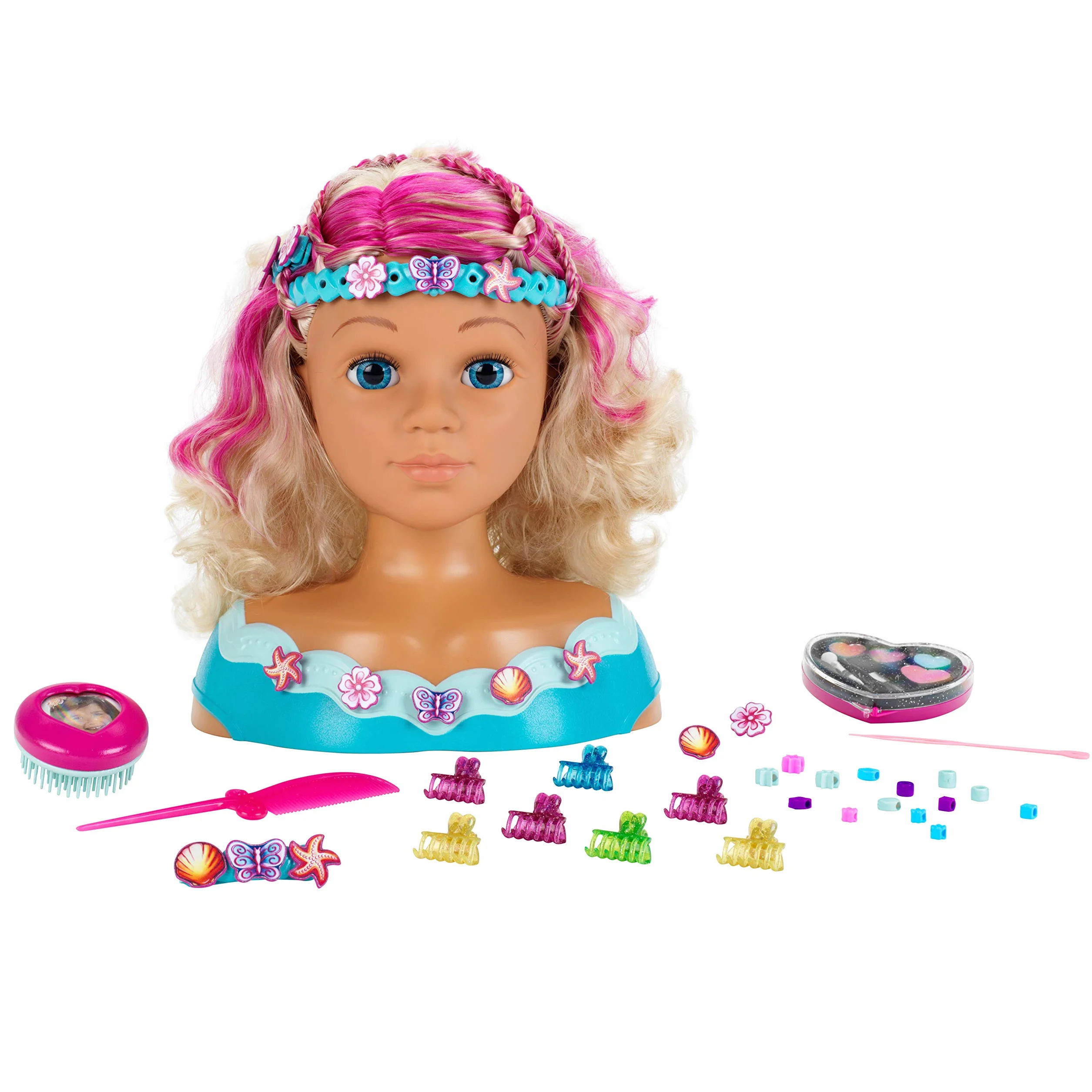 Theo Klein 5398 Princess Coralie make - up and hairdressing head 'Mariella' , With hair Accessories , cosmetics and much more , Toy for Children from 3 Years old