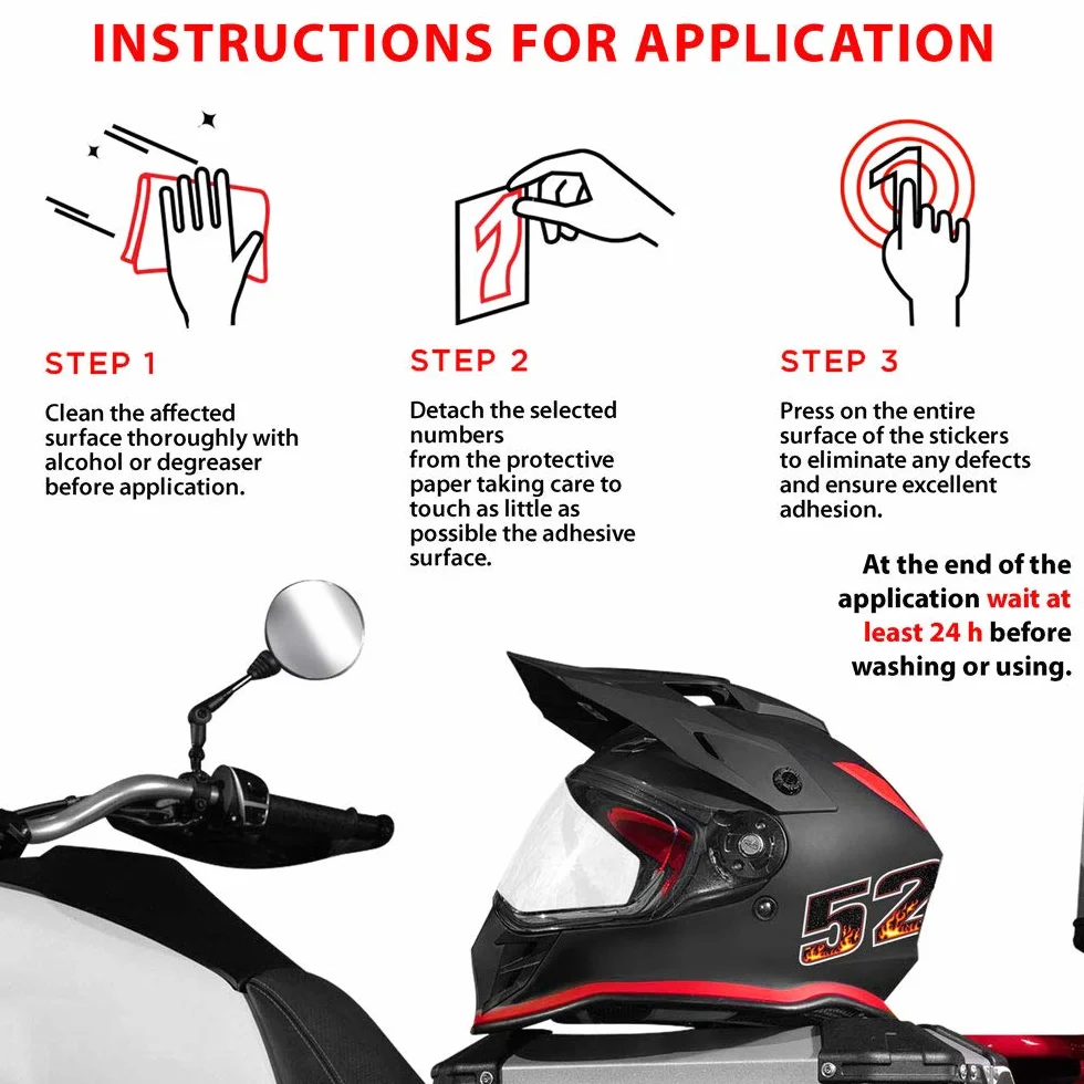 Naklejka na motocykl płomień 4R Quattroerre.it 65 x 85 mm 13191