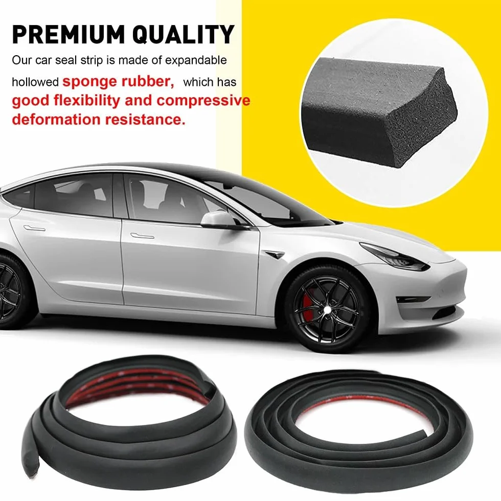 Zestaw uszczelek dźwiękoszczelnych do samochodu Tesla Model 3 Highland 2025-2026, gumowe uszczelki na całe nadwozie, paski tłumiące hałas wiatru, zestawy dźwiękoszczelne