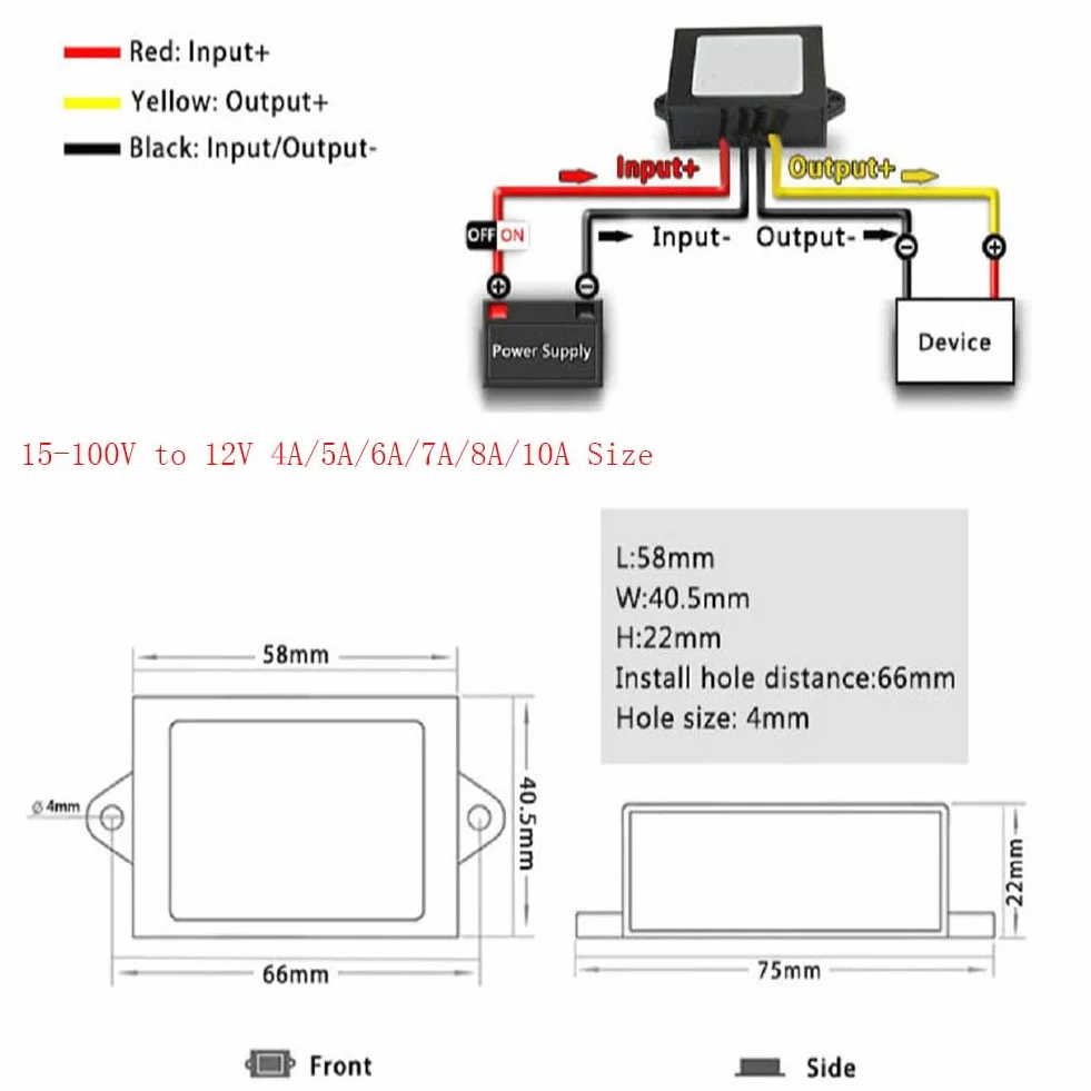 12V zamontowany stabilizator napięcia pojazdu 5-32 V do 12 VDC-DC Zasilacz Automatyczny konwerter Boost i dolny moduł napięcia (3A)