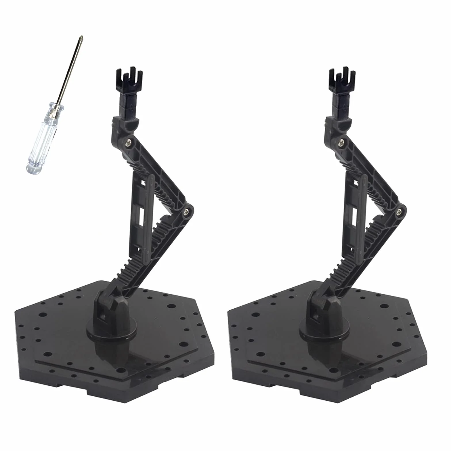 Hobby Action Base, stojak do modelowania, stojak na hobby, kompatybilny z modelami figurek Gundam HG RG w skali 1/144, czarny (2 szt.)