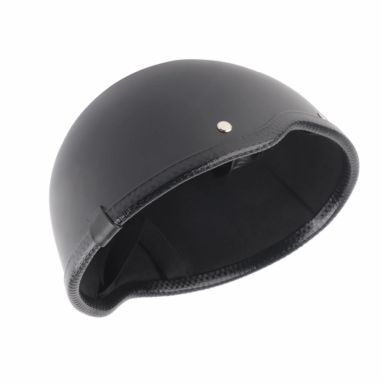 Kask Motocyklowy Półtwarzowy Matowy Czarny Retro