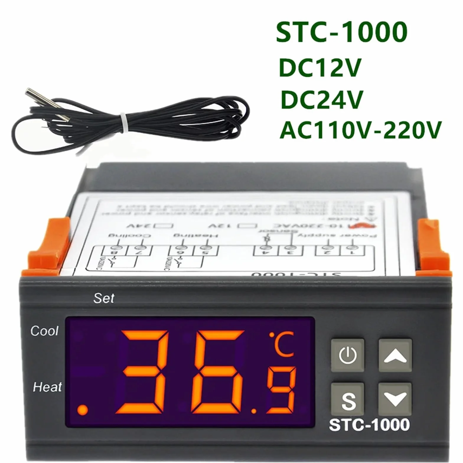 STC-1000 STC-3028 STC-3008 Cyfrowy higrometr regulator wilgotności termometr czujnik nagrzewnicy chłodnicy 24 V/220 V (STC-1000 DC24V)