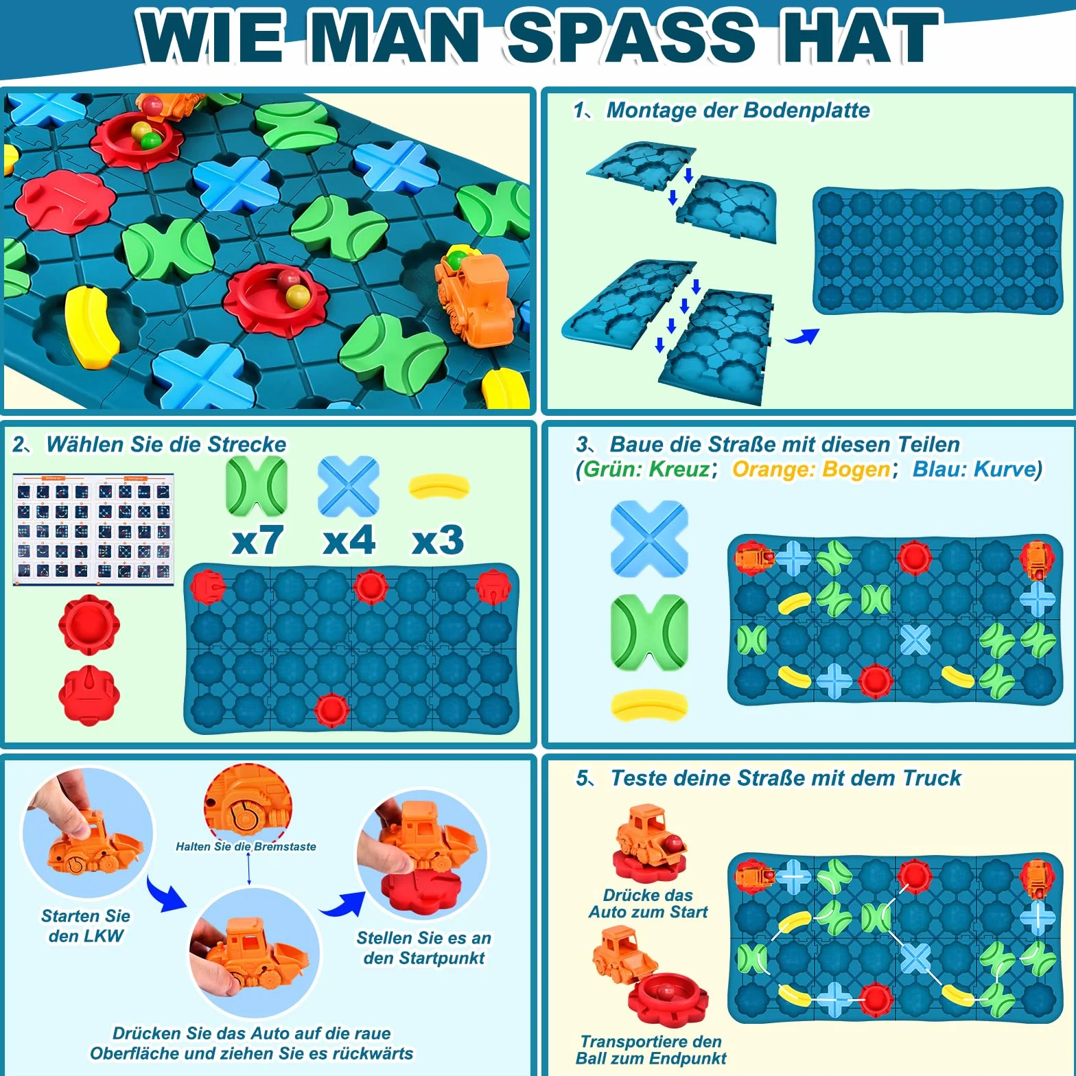 Herenear Labirynt gra planszowa dla dzieci 4 5 6 7 8 lat, duże 78 x 38 cm logiczne budowanie dróg gry towarzyskie, logiczne puzzle edukacyjne na planszach dla wielu graczy i rodziny