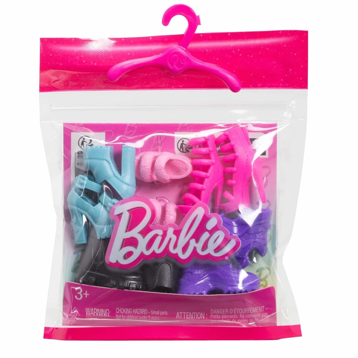 Barbie Fashion Pack HWV71 – zestaw 5 butów, obcasy, buty dla lalek Barbie