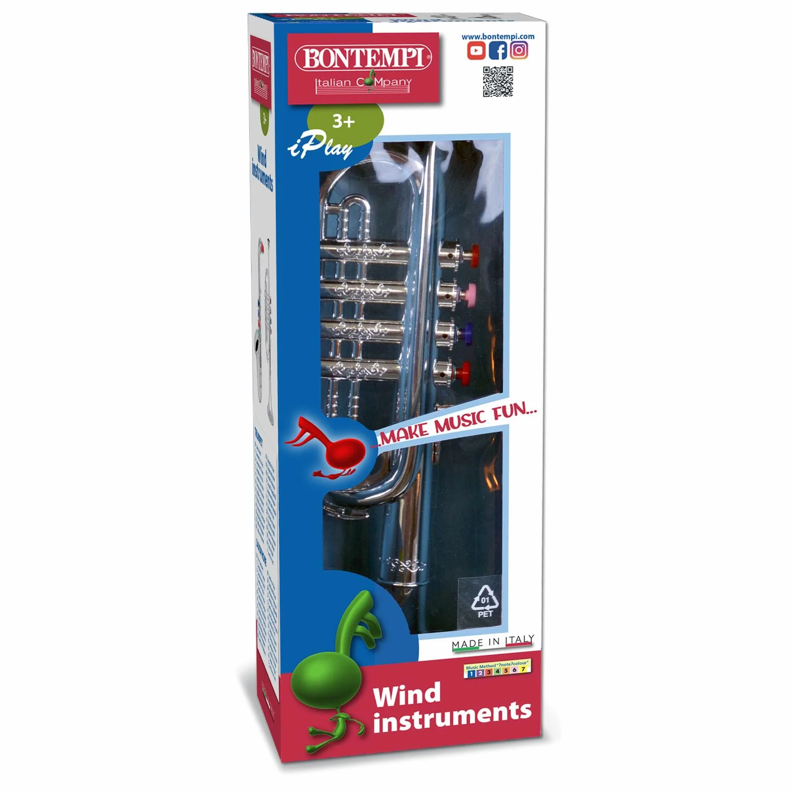 Bontempi Trąbka Dla Dzieci, Srebrny, 38 cm, 32 3831
