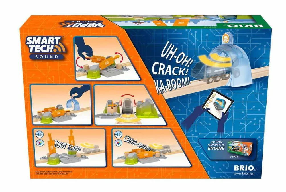 BRIO 33965 Smart Tech Sound Abenteuer-Bahnübergang - Kompatibel mit der Smart Tech Sound Reihe von BRIO - Interaktives Spielzeug empfohlen ab 3 Jahren