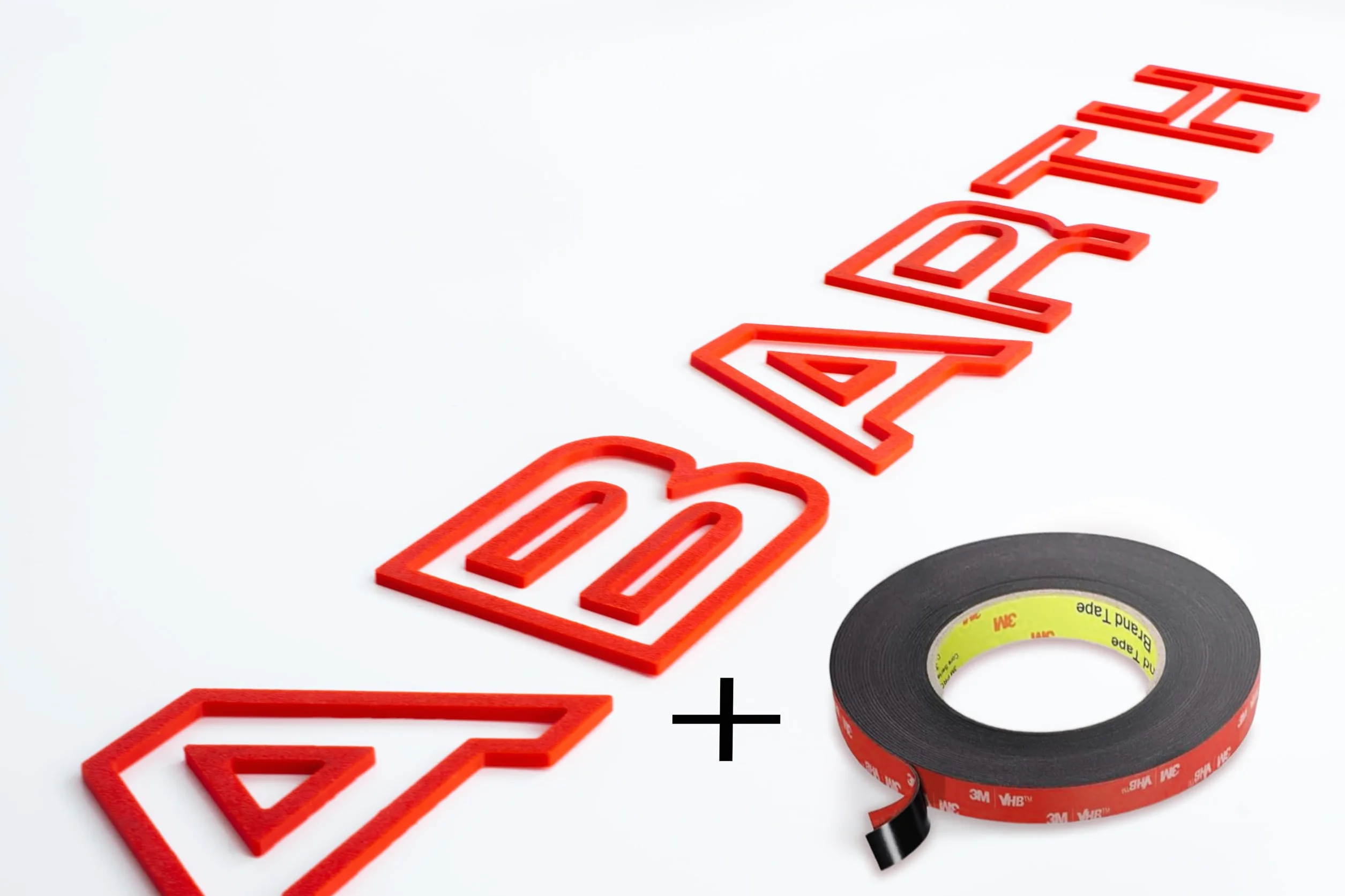Abarth napis na przednią kratkę FIAT 500 ABARTH oryginalny styl dekoracja logo czerwony