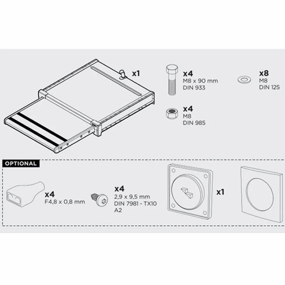 Thule Slide Out 12 V G2 550 aluminiowy schodek elektryczny do przyczepy kempingowej