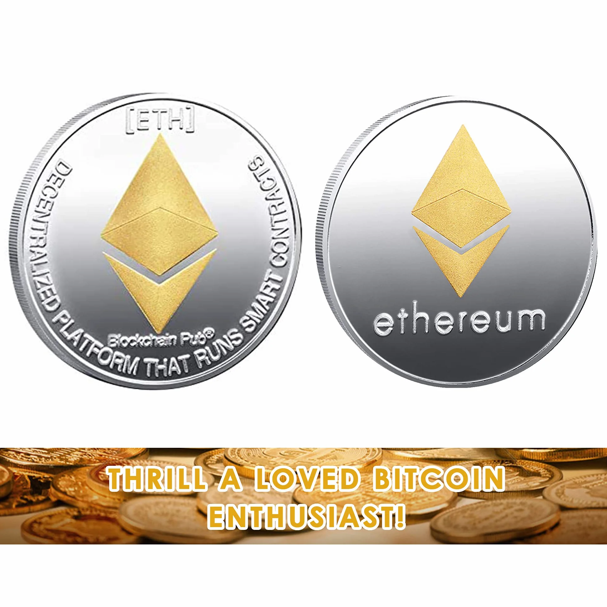 Krisler Bitcoin Coin Collector Zestaw upominkowy do fizycznej kryptowaluty | Bitcoin (BTC), Ethereum (ETH), Litecoin (LTC), Ripple (XRP), EOS (EOS), Dogecoin (Doge), Gold i Silver (6 paczek)
