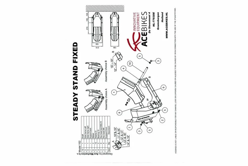 ACEBIKES Stojak motocyklowy STEADYSTAND AC 152
