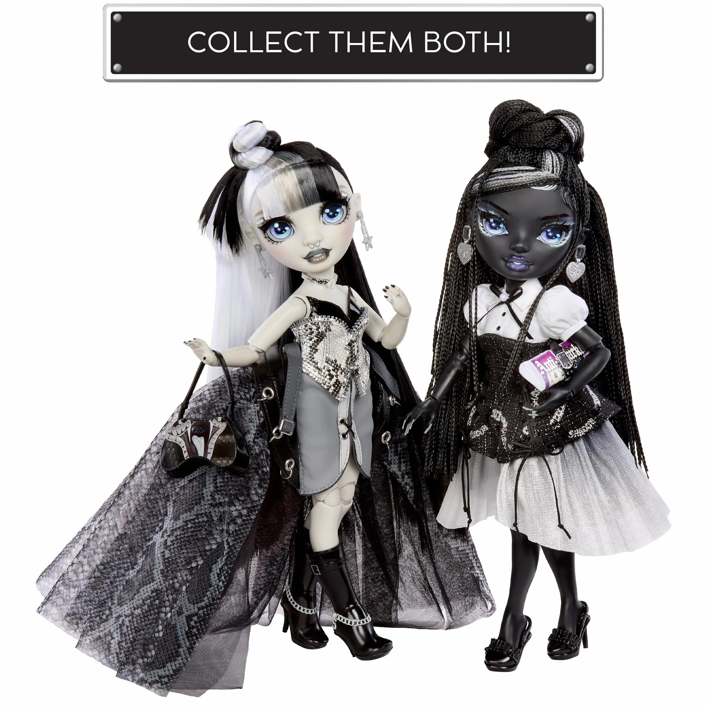 Rainbow High Shadow High Fashion Doll - Heather Grayson - 28 cm Lalka z Czarno-białymi Włosami i Designerskimi Stylizacjami, Odpowiednia dla Kolekcjonerów i Dzieci w Wieku 6–12 Lat