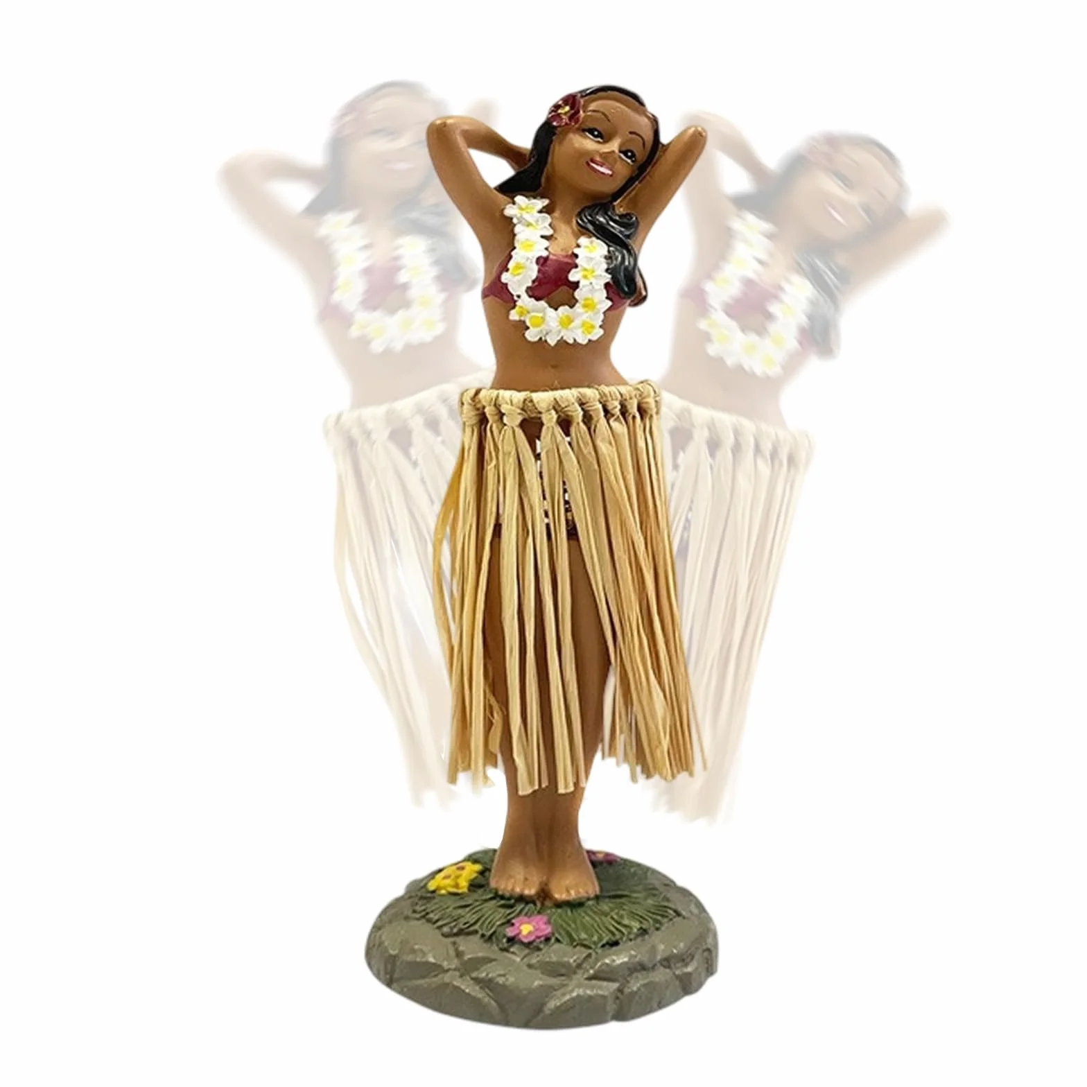 Hawaje Dashboard Hula Doll, figurki na desce rozdzielczej samochodu, Hawaje Hula Girl Posing, dekoracja Hawajska tancerz samochodowy, biurko