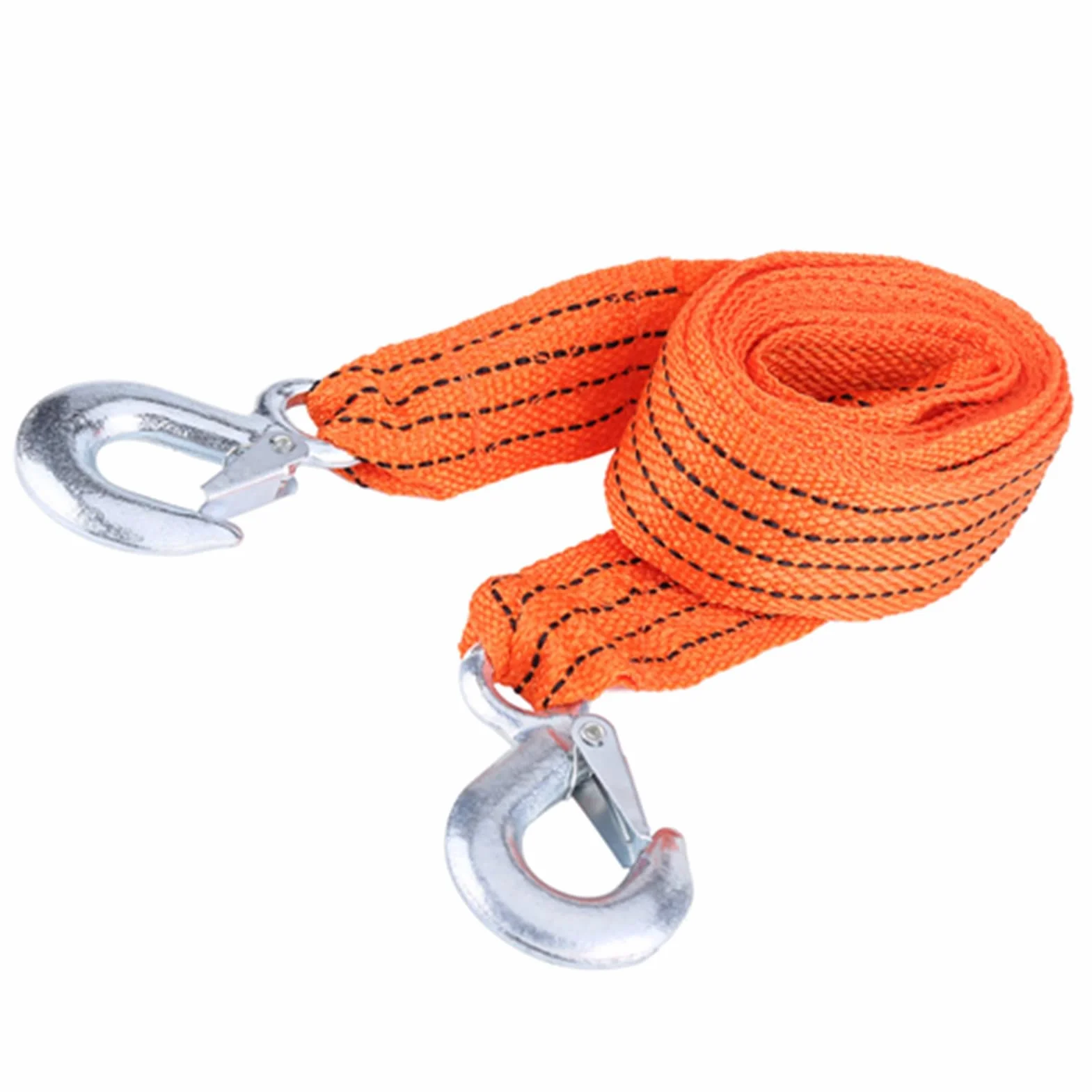 Kabel holowniczy 3-tonowy z hakami, lina holownicza pomarańczowa
