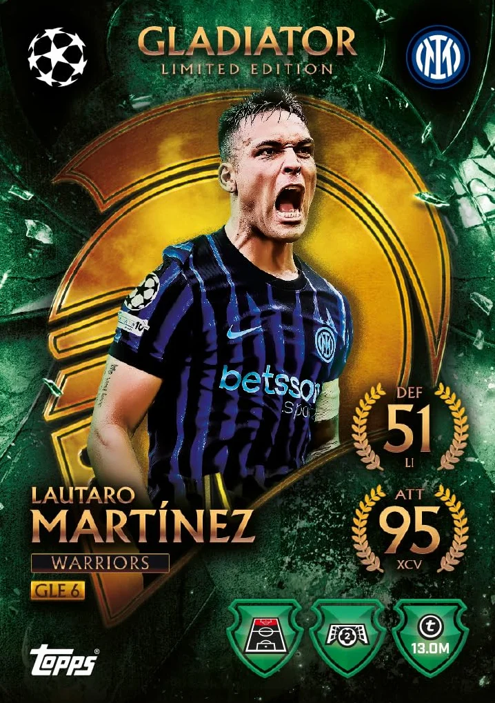 Topps UCC Match Attax 2025/26 – Mega Tin – Warriors – zawiera 45 kart Match Attax Plus 3 ekskluzywne karty Gladiators LE.