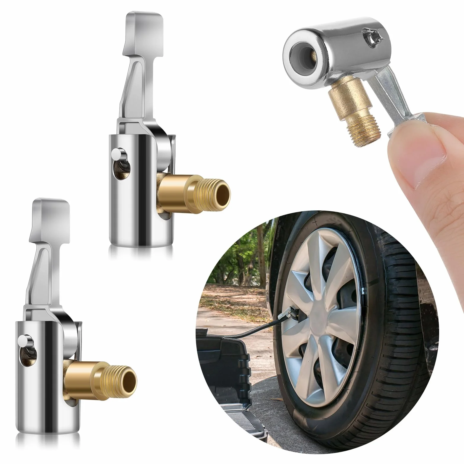 Adapter zaworu samochodowego 8 mm 2 sztuki pneumatyczny uchwyt dźwignia do pompki powietrza