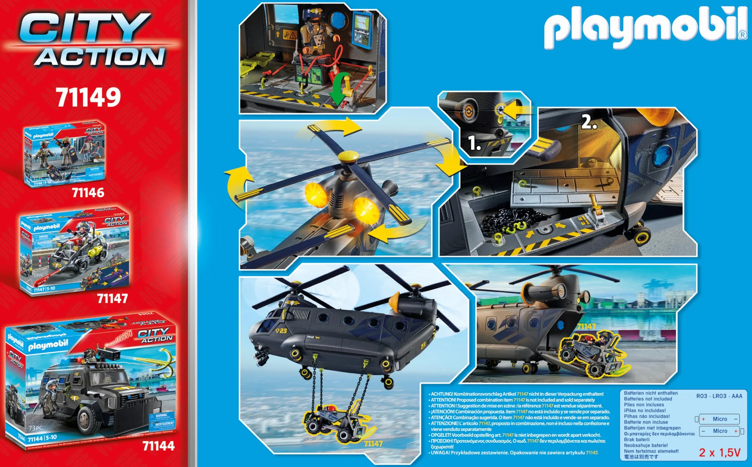 PLAYMOBIL City Action 71149 Śmigłowiec Ratunkowy Jednostki Specjalnej, od 5 Lat