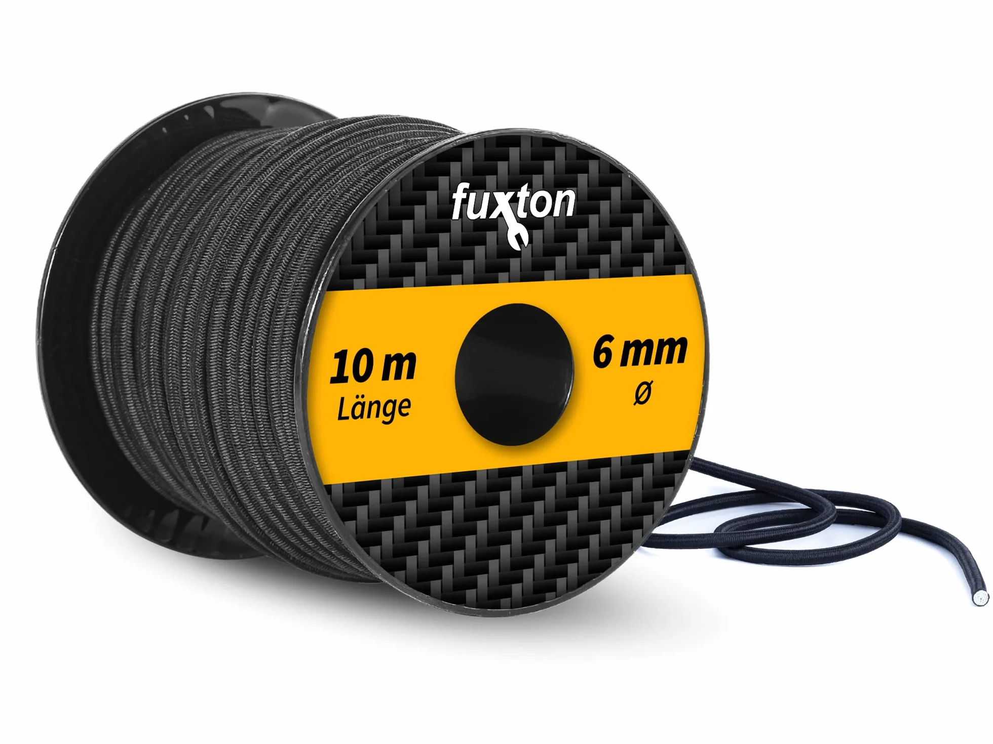 Fuxton Linka gumowa 6 mm x 10 m, bungee cord marine, czarna
