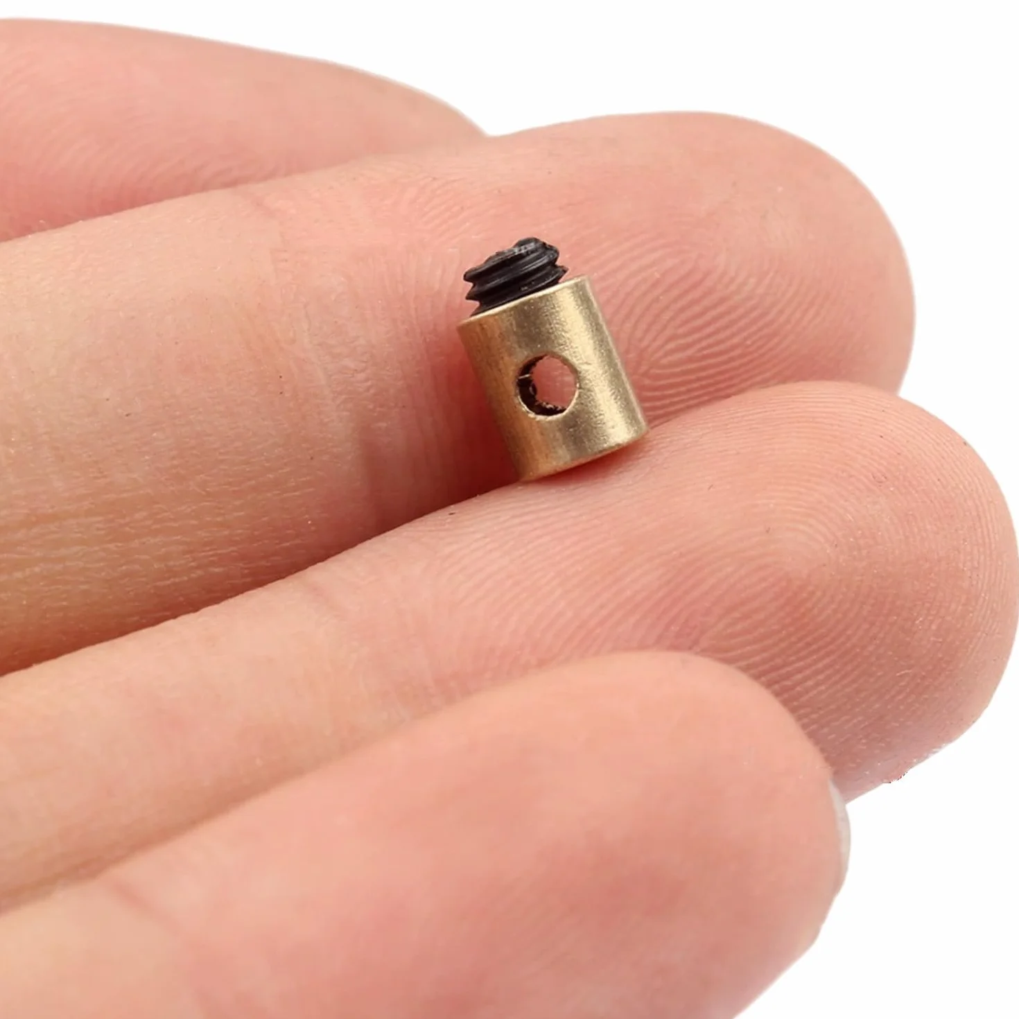 10 sztuk przewodów gazu motocyklowego, uniwersalny zacisk do linki gazu z mosiądzu (5 x 6 mm), do akceleratorów skuterów i motocykli, kompatybilny z różnymi pojazdami i narzędziami ogrodniczymi