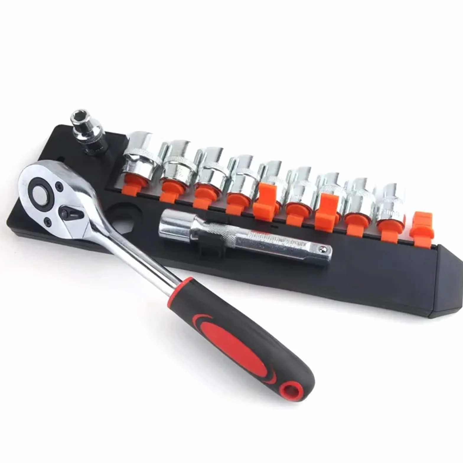 gereedschap voor demontage Zestaw 12 narzędzi samochodowych nasadowych, klucz grzechotkowy 1/4" z grzechotką, narzędzia konserwacyjne, sześciokątne set Auto Demontage Gereedschap(1-2inch 12pc set)