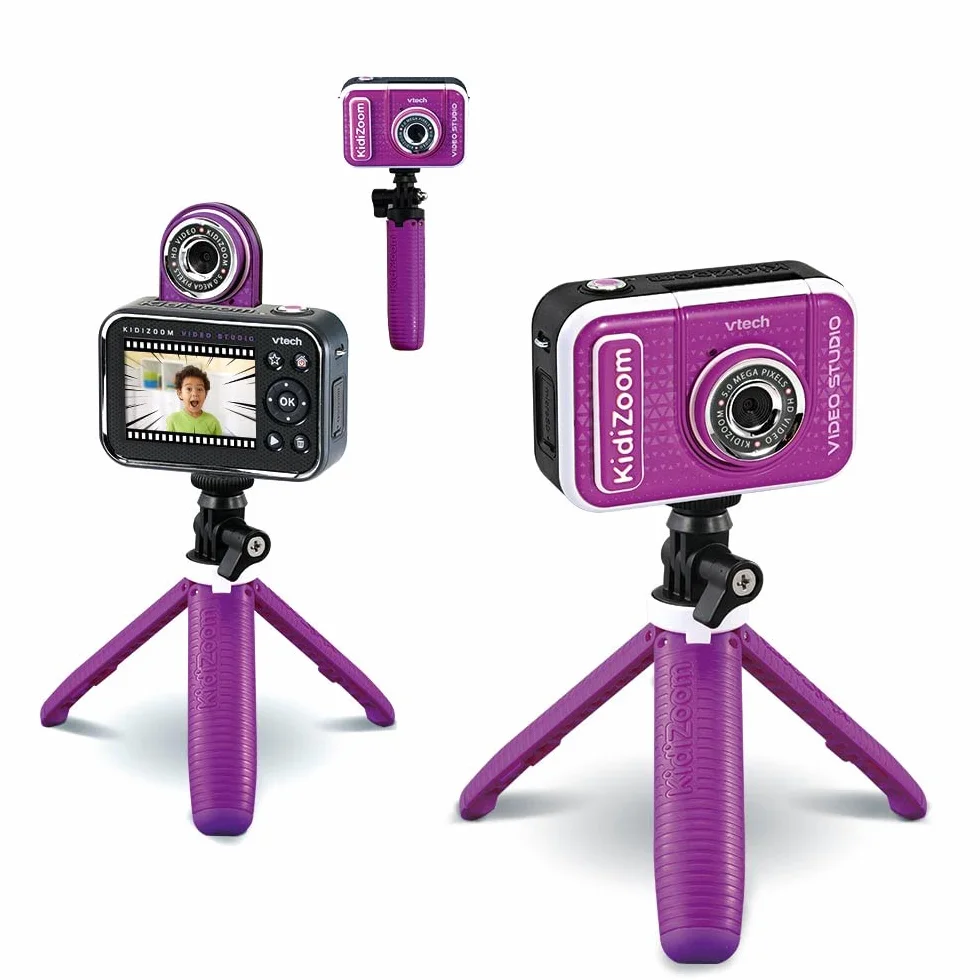VTech 80-531815-035 - Kidizoom Video Studio HD - Wielofunkcyjny aparat HD, efekty specjalne, trucking - wersja PL, Ciemny róż